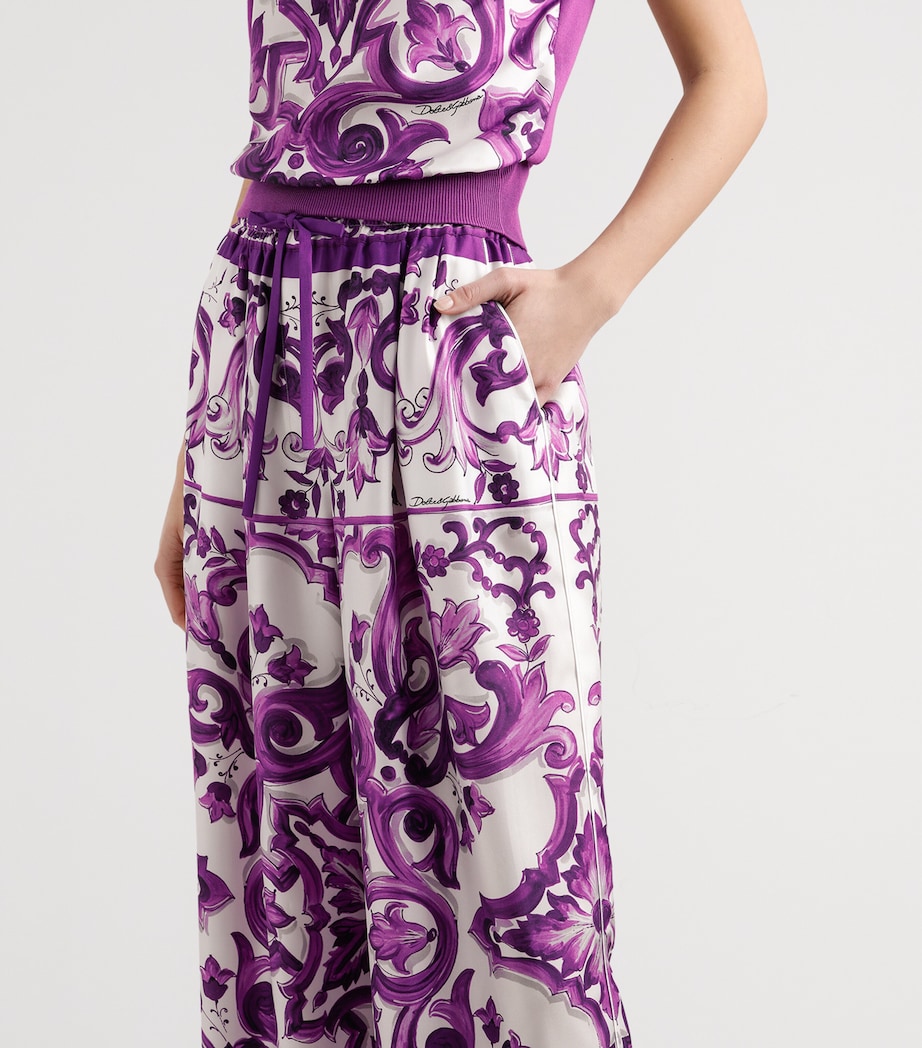 Silk Printed Trousers I23TN-MAIOLICA VIOLA Image 4