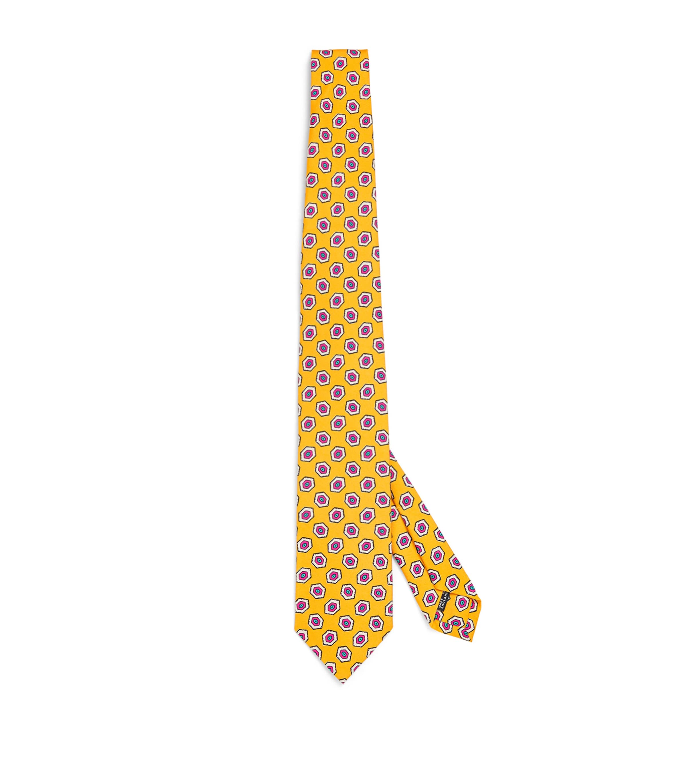 Drake's Silk Geometric Print Tie In Yellow