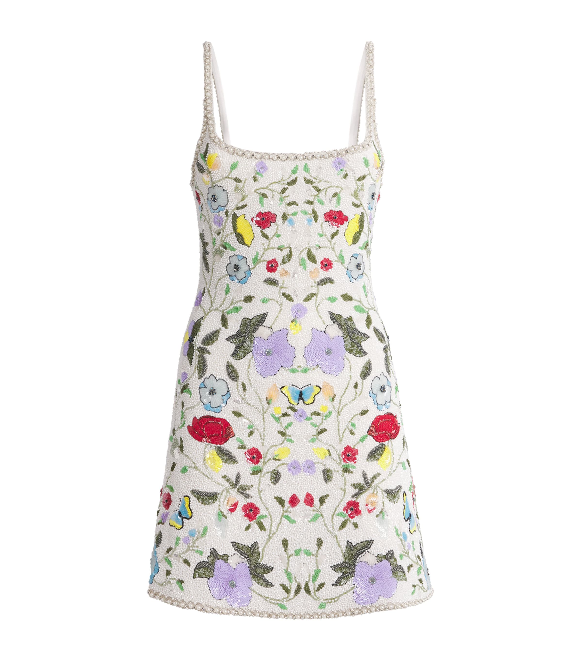 Alice+Olivia Multi Embellished Julia Mini Dress | Harrods UK