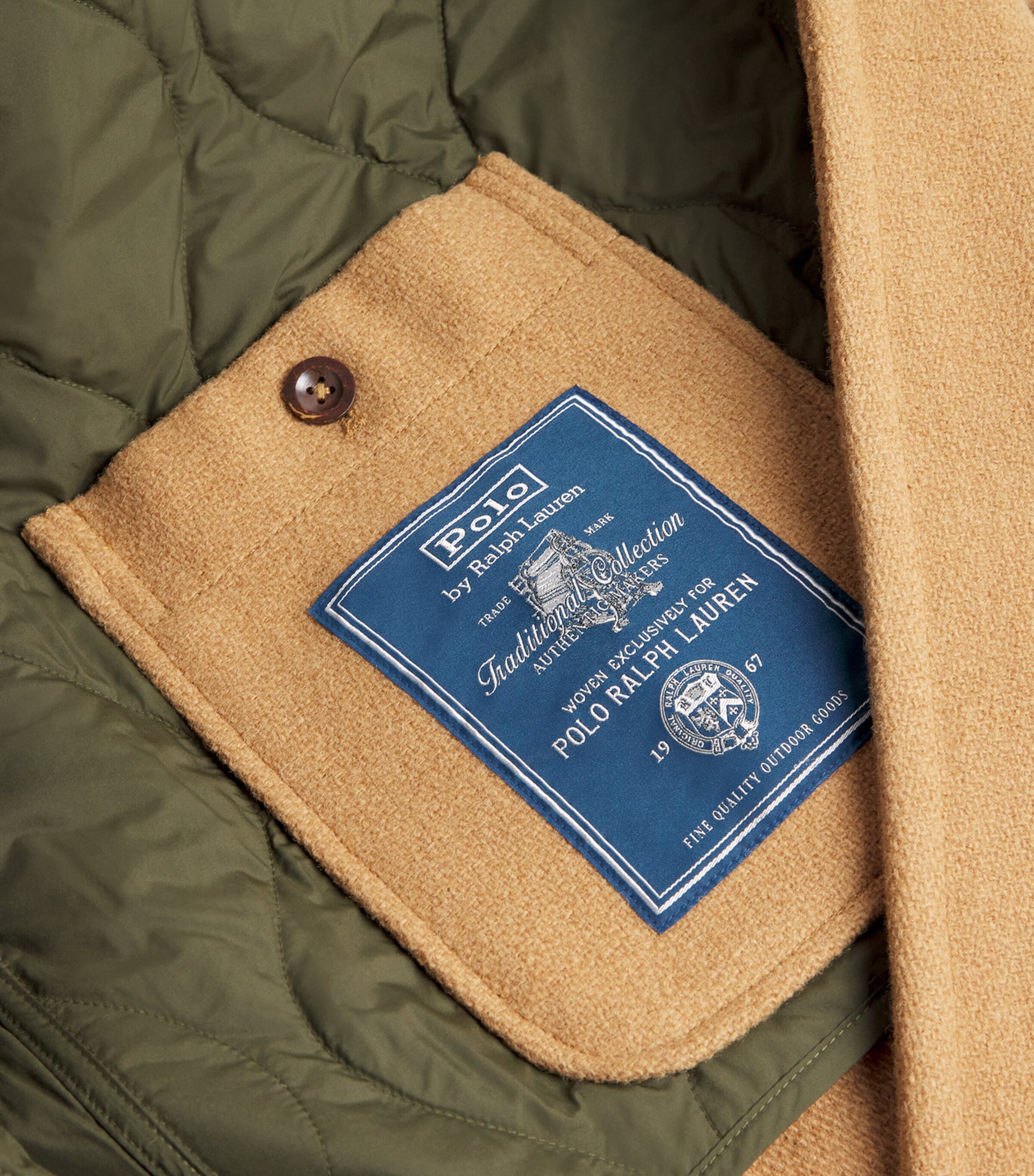 Polo Ralph Lauren Mens Wool Twill Toggle Coat Medium Beige Image 5