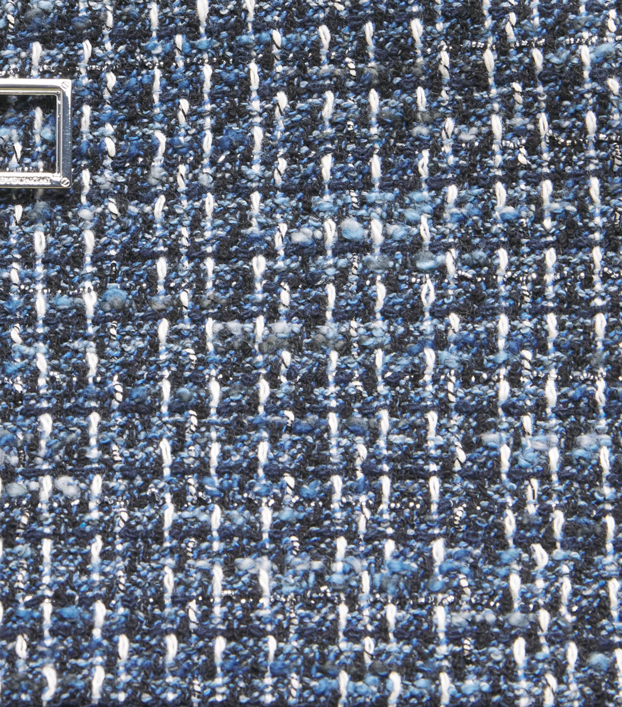 Wooyoungmi Mens Cotton-Blend Tweed Logo Jacket Blue Image 6