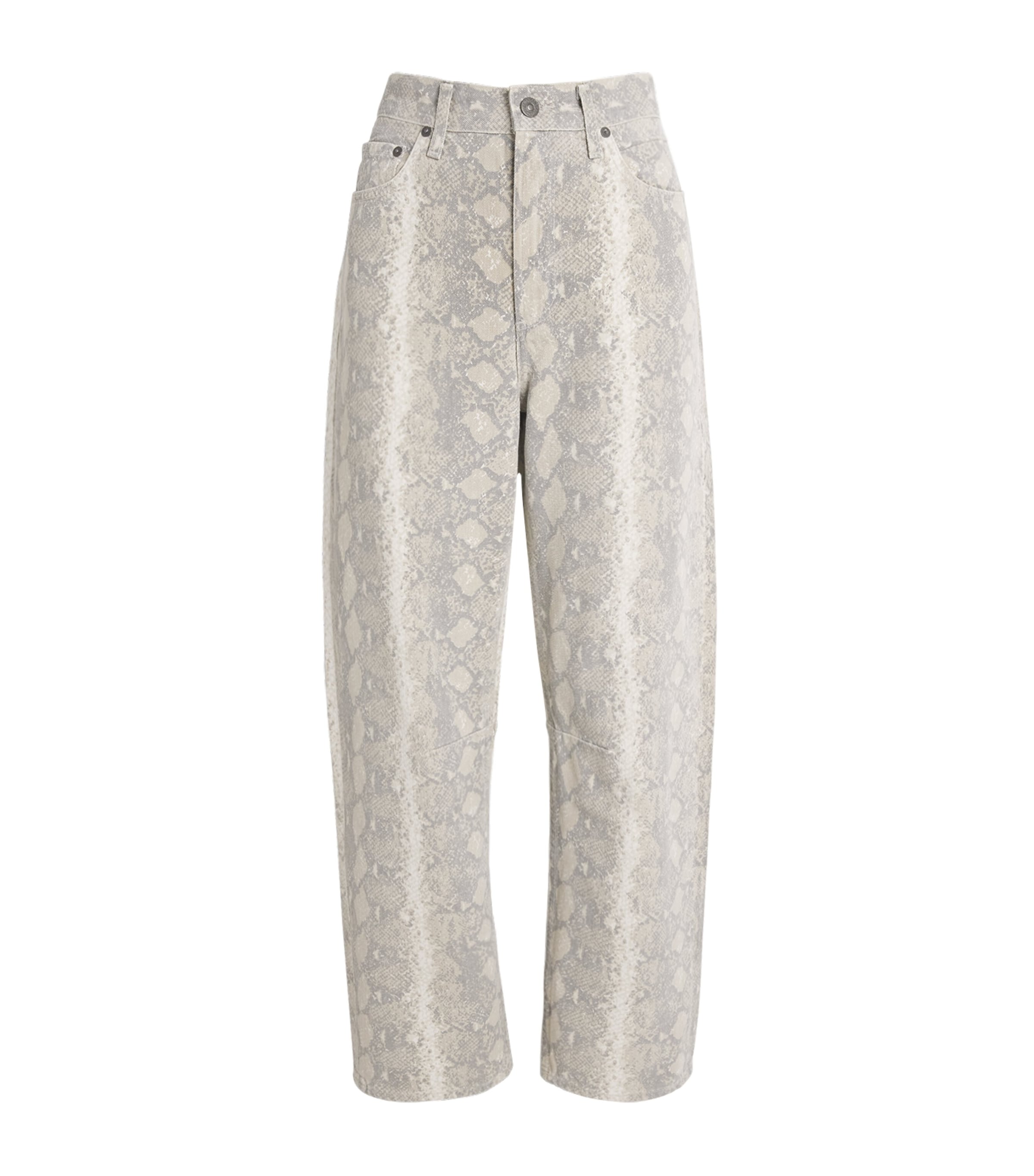 Citizens of Humanity Womens Snakeskin-Effect Miro Mid-Rise Relaxed Jeans Python Image 1