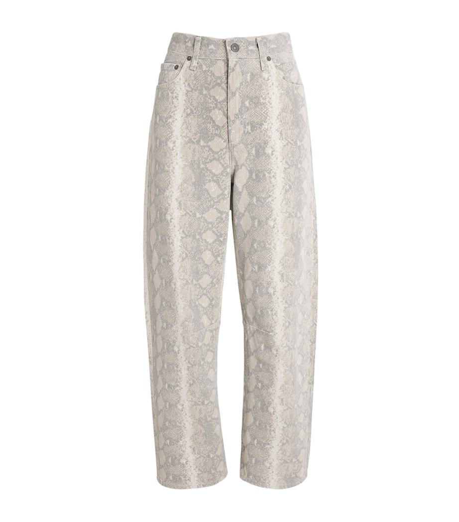 Citizens of Humanity Womens Snakeskin-Effect Miro Mid-Rise Relaxed Jeans Python Image 1