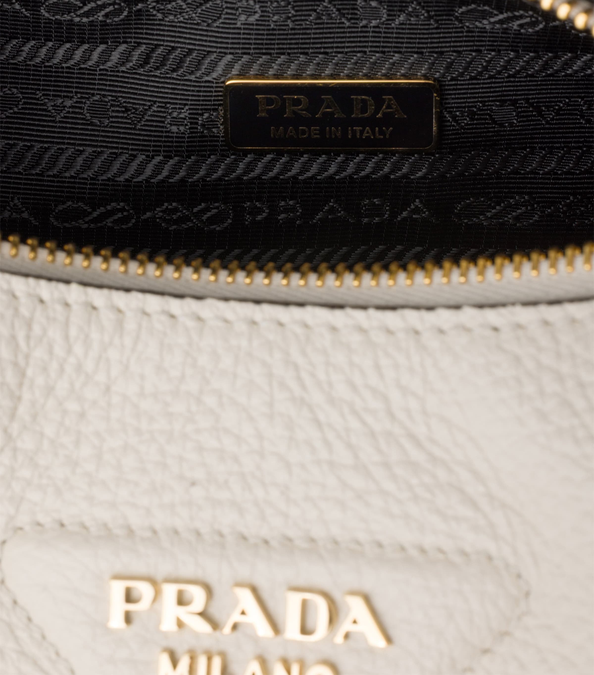 Prada Small Leather Top-Handle Bag White Image 7