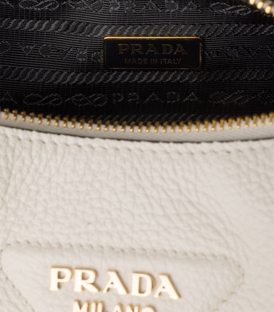 Prada Small Leather Top-Handle Bag White Image 7