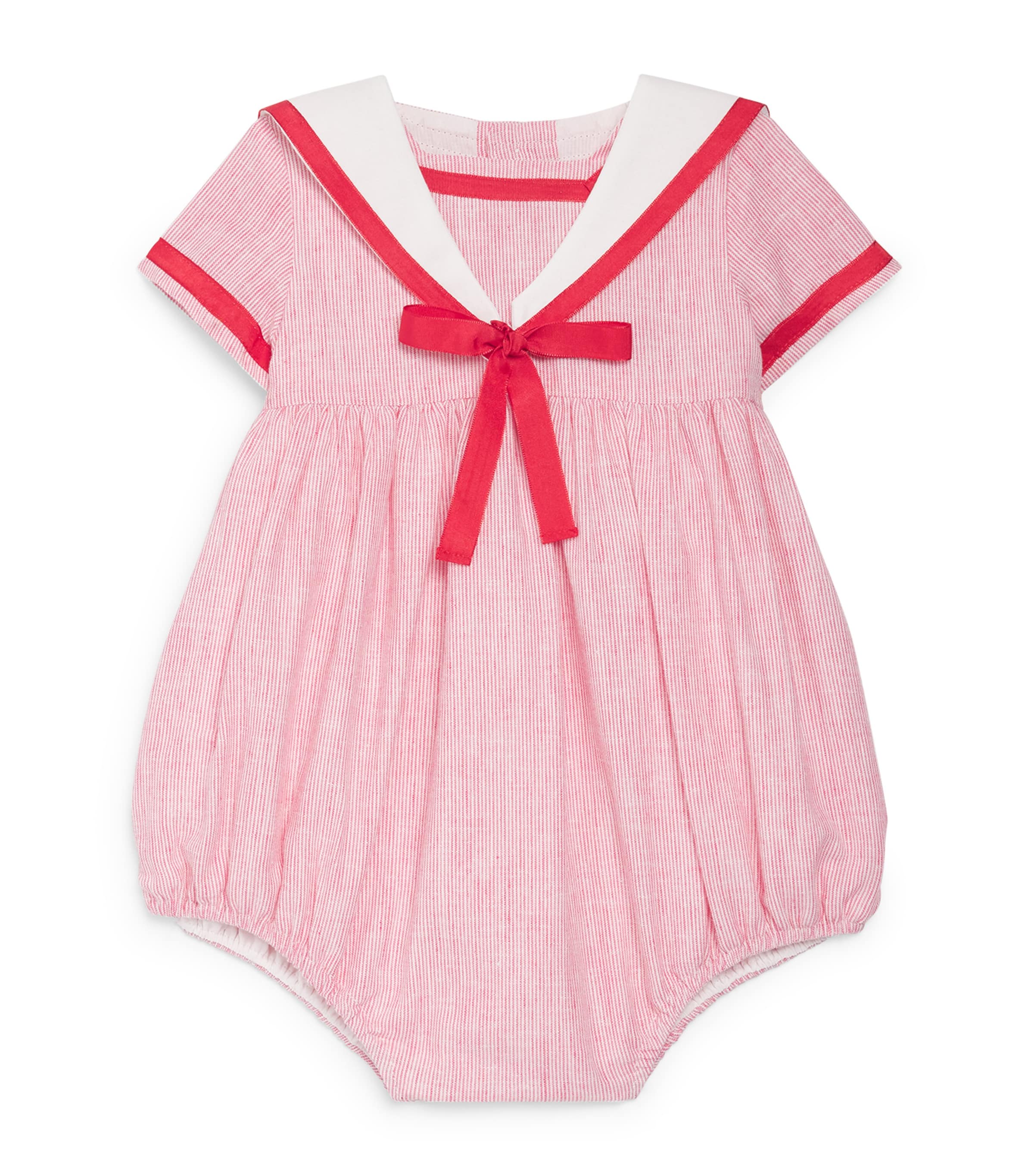 Pepa London Kids'  Stripe Mariner Collar Playsuit In Pink