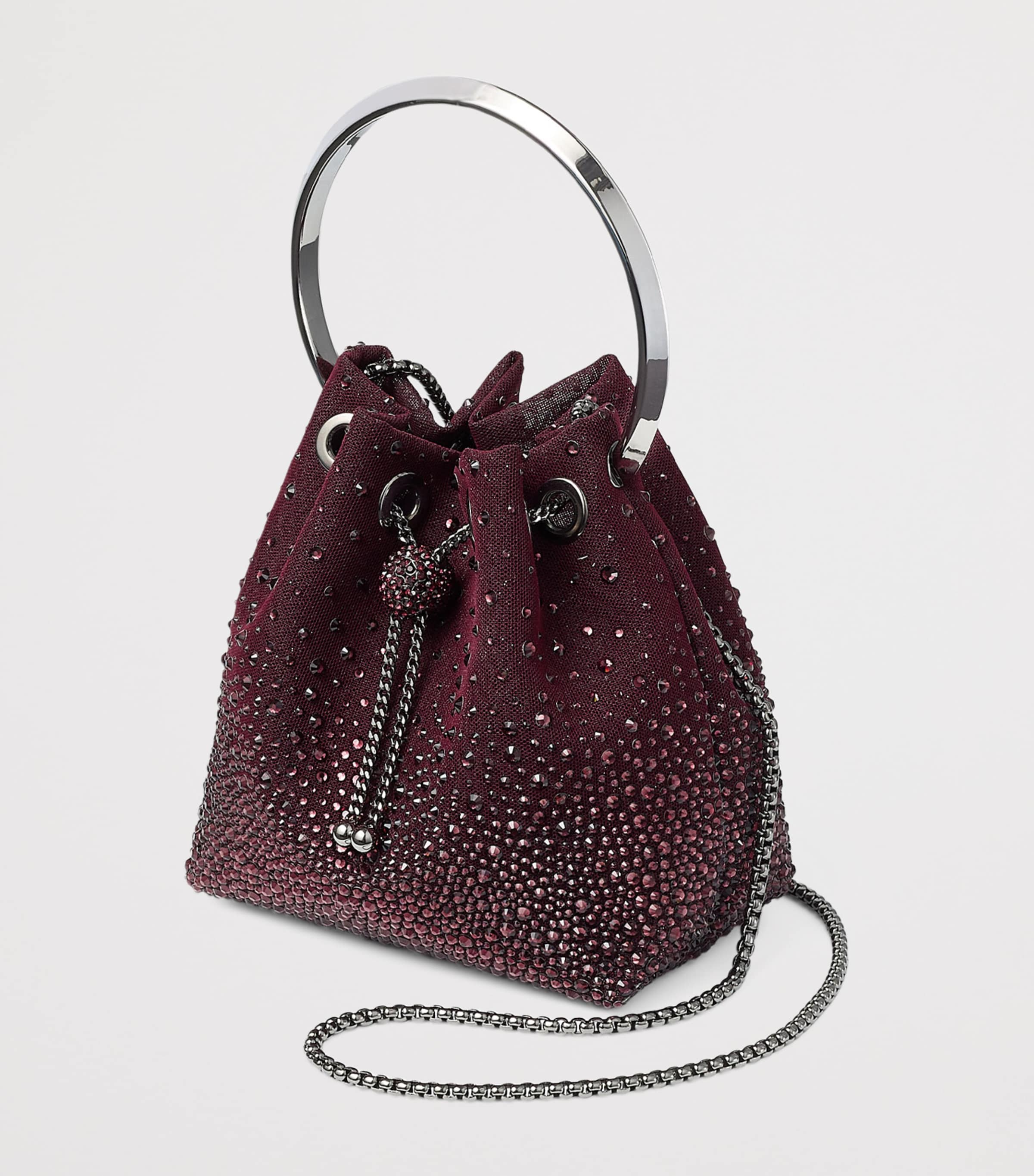 Embellished Bon Bon Top-Handle Bag DEEP MERLOT/DARK SIL Image 2