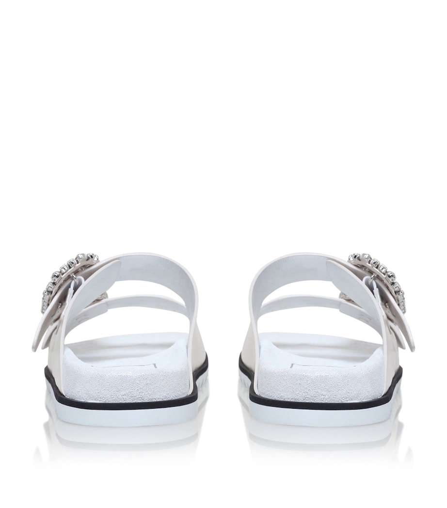 Roger Vivier Leather Slidy Viv Buckle Slides White Image 2