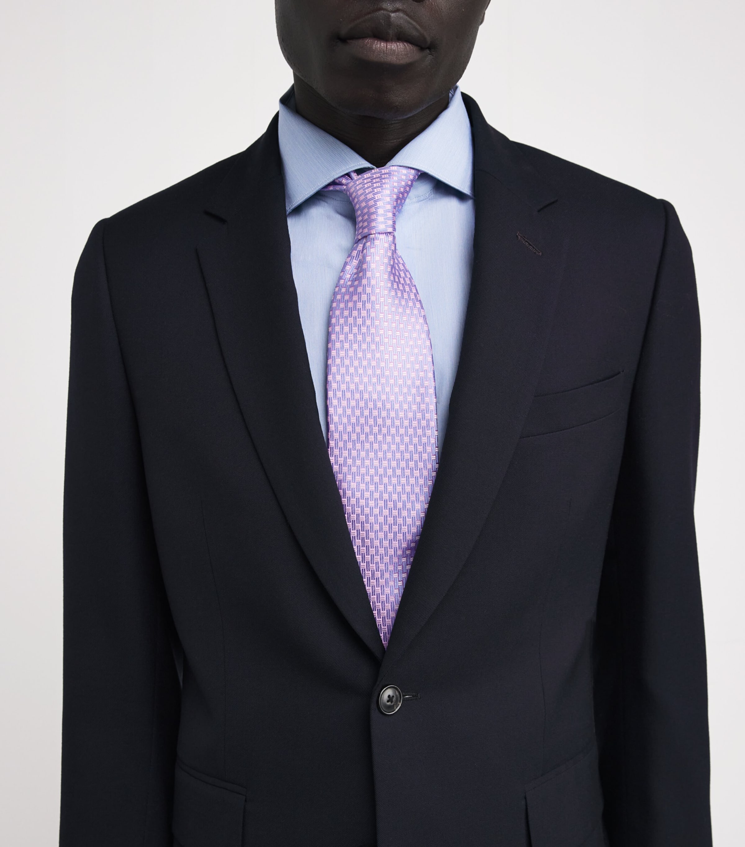 Eton Silk Geometric Tie Pink Image 2