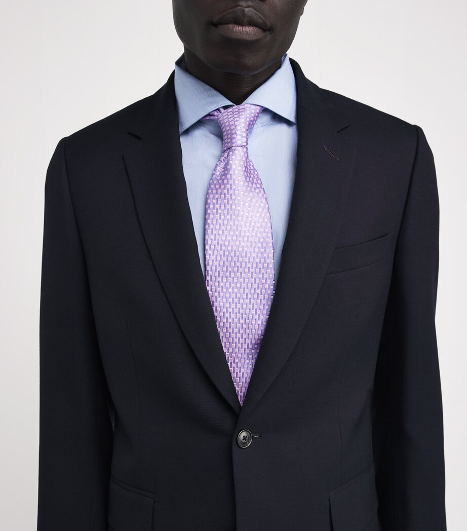 Eton Silk Geometric Tie Pink Image 2