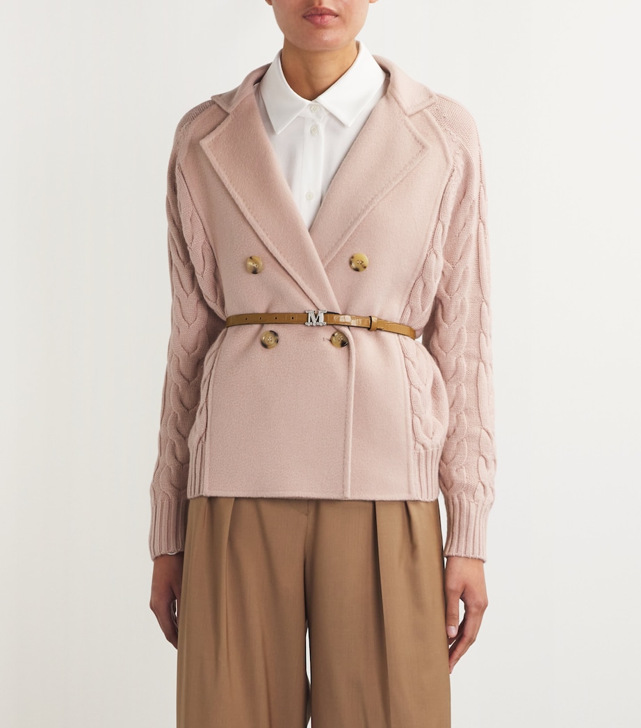 Croc-Print Monogram Belt CAMEL Image 3