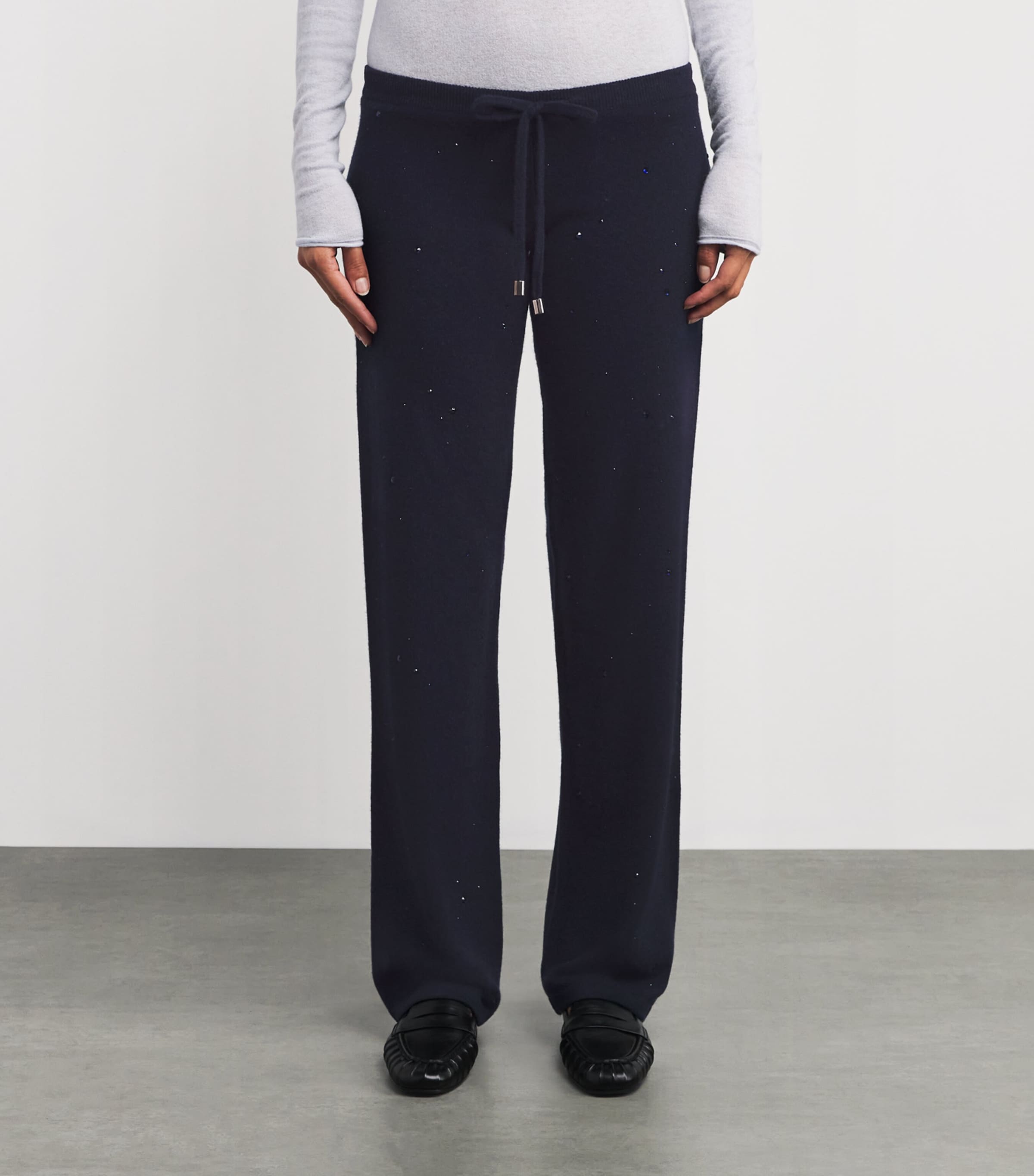 Cashmere Crystal-Embellished Sweatpants MIDNIGHT/DARK I Image 3