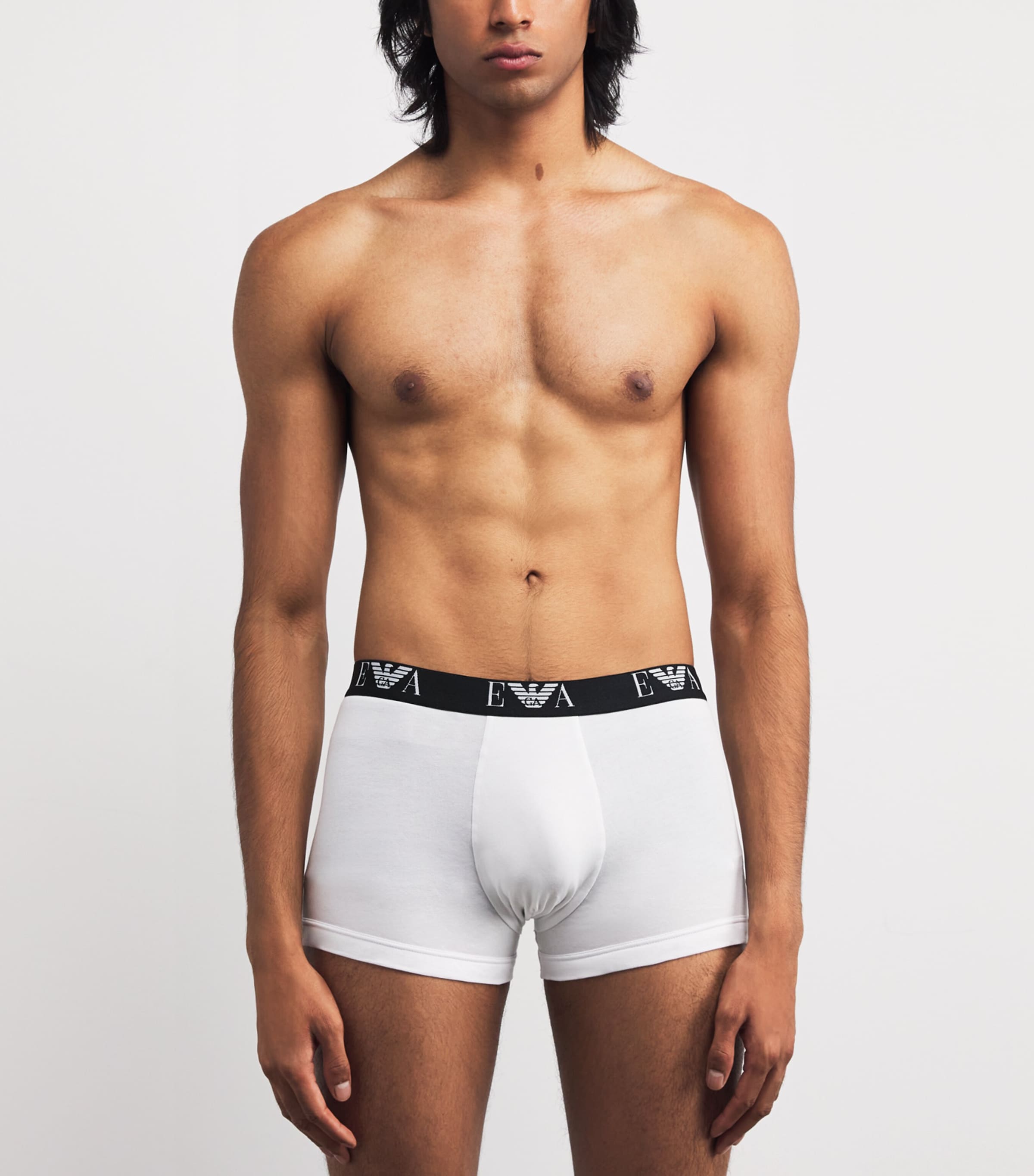 Stretch-Cotton Logo Trunks (Pack Of 3) M0066 WHITE Image 2