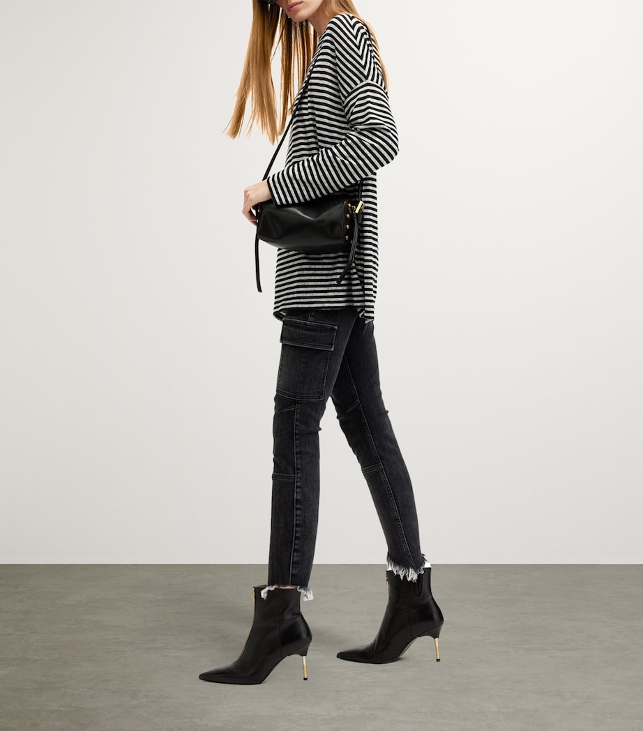 AllSaints Womens Striped Rita T-Shirt Chalk/ink Image 3
