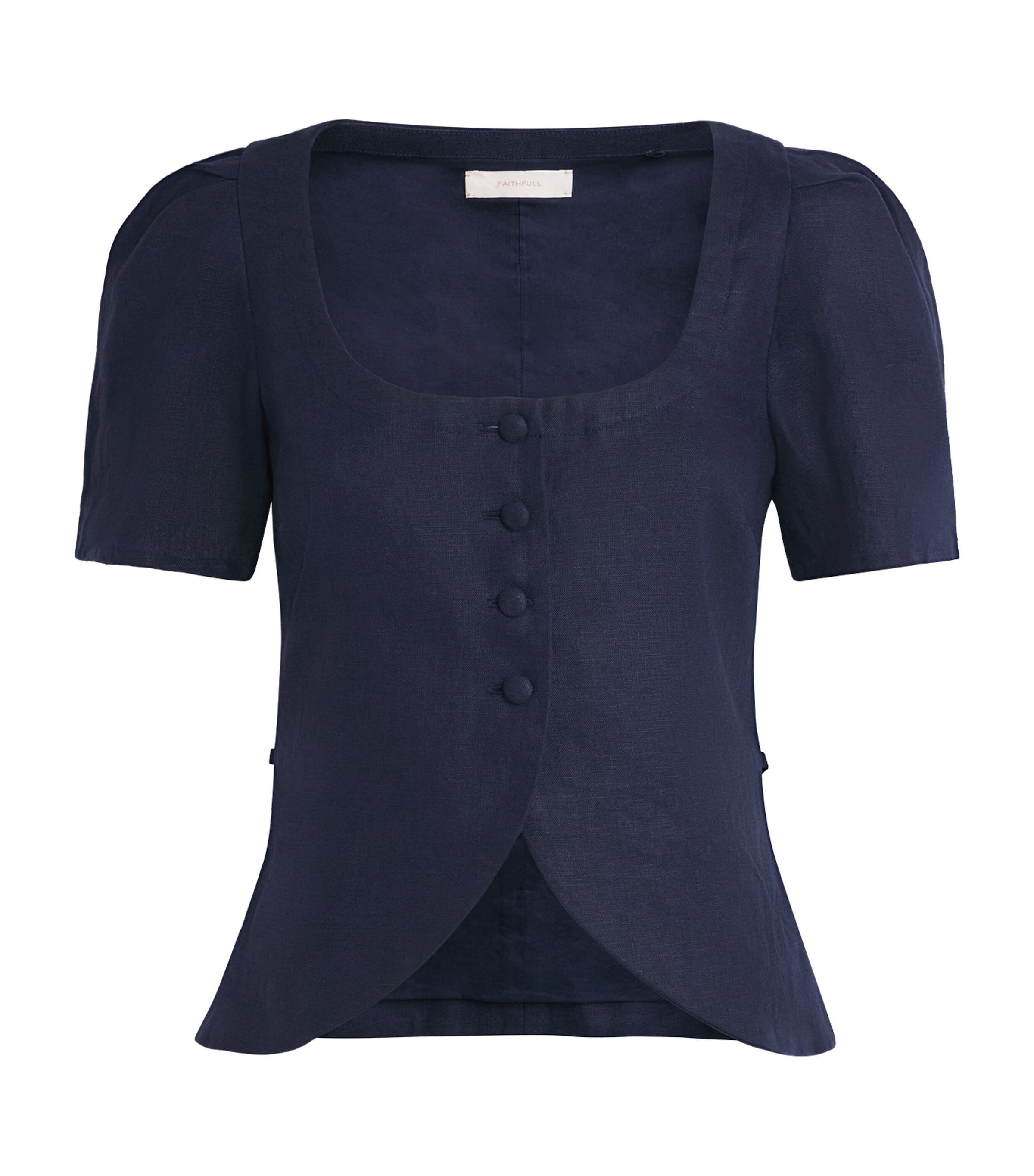 Faithfull The Brand Linen Emma Vest In Navy