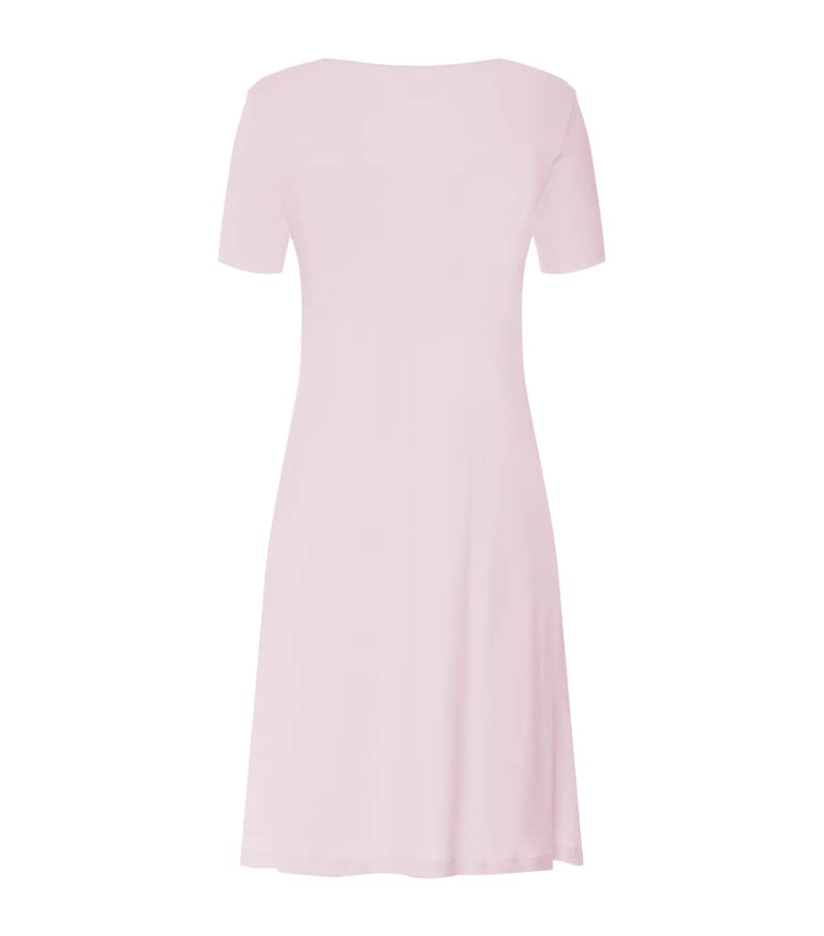 Hanro Womens Cotton Rosaria Short-Sleeve Dress Rose Bath Image 3