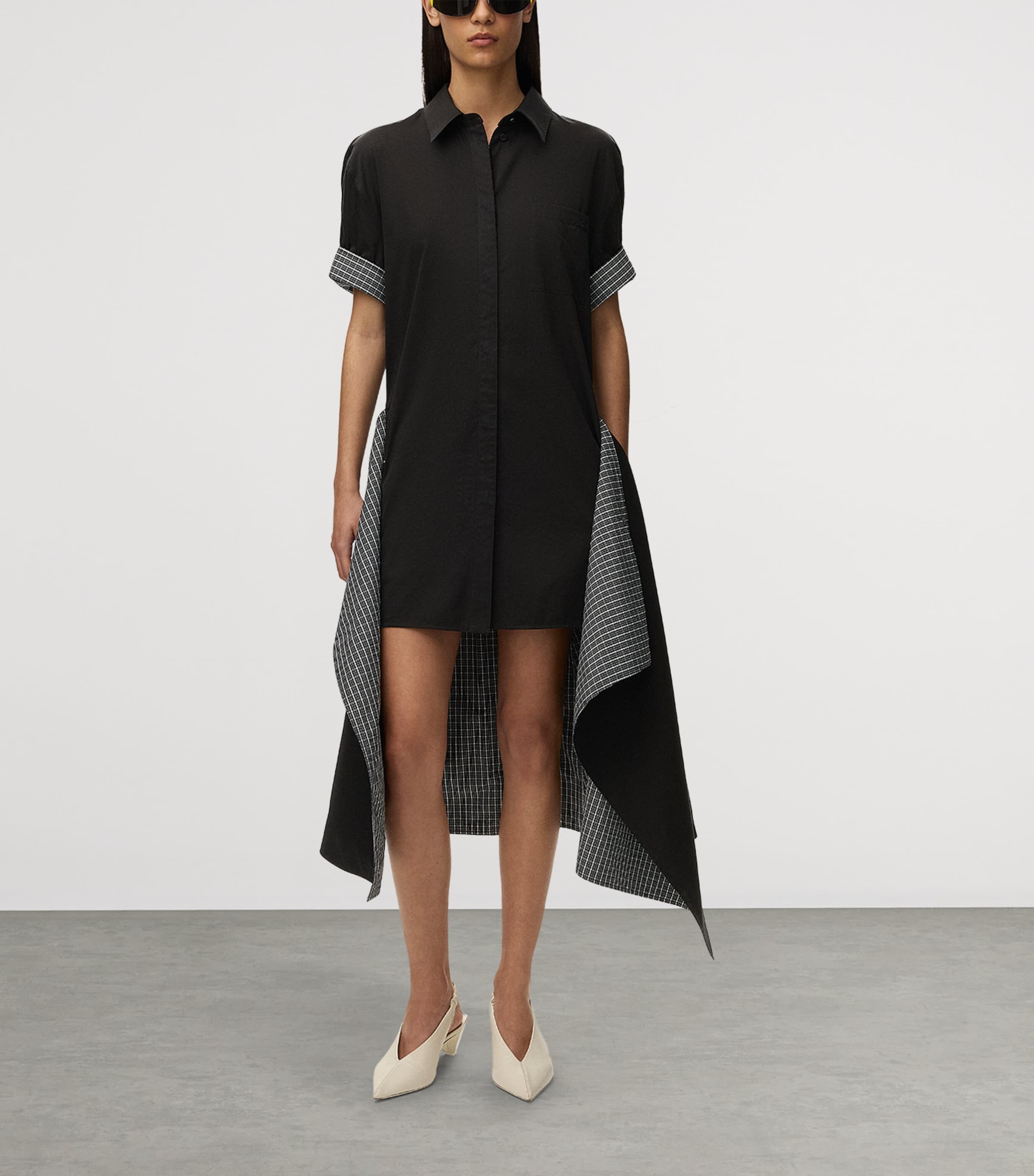 LOEWE Black Cotton-Silk Midi Shirt Dress | Harrods US