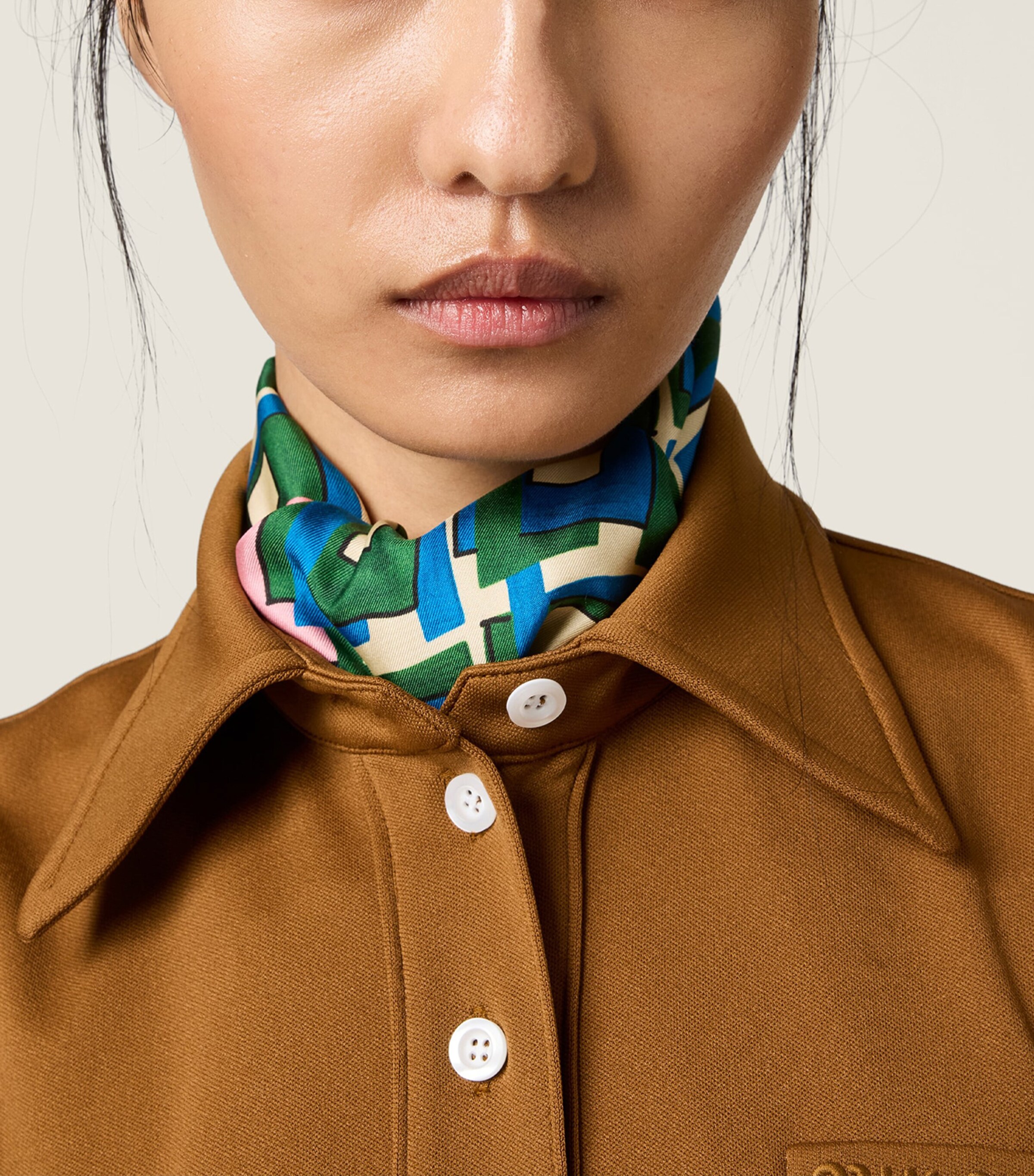 Miu Miu Womens Technical Jersey Polo Shirt Image 4