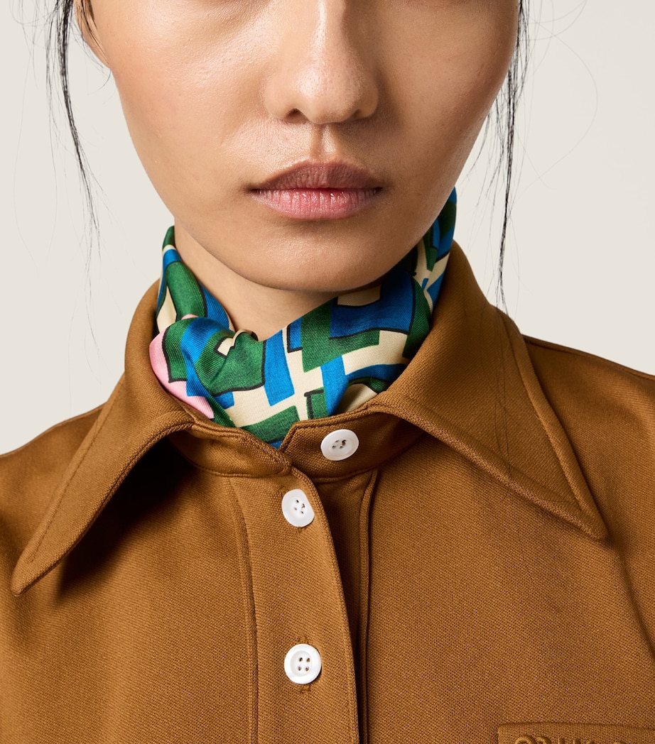 Miu Miu Womens Technical Jersey Polo Shirt Image 4