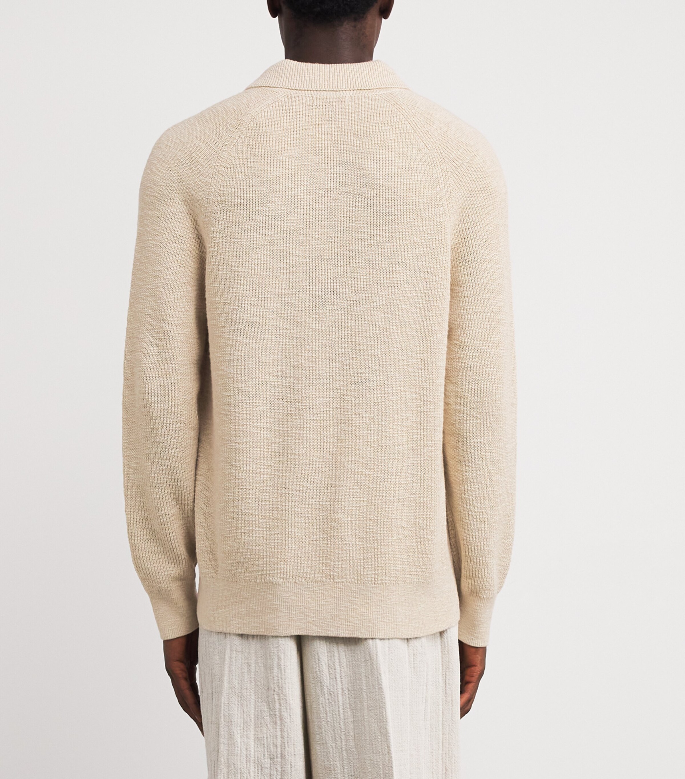 PAIGE Mens Cotton-Linen Polo Sweater Joshua Tree Image 4