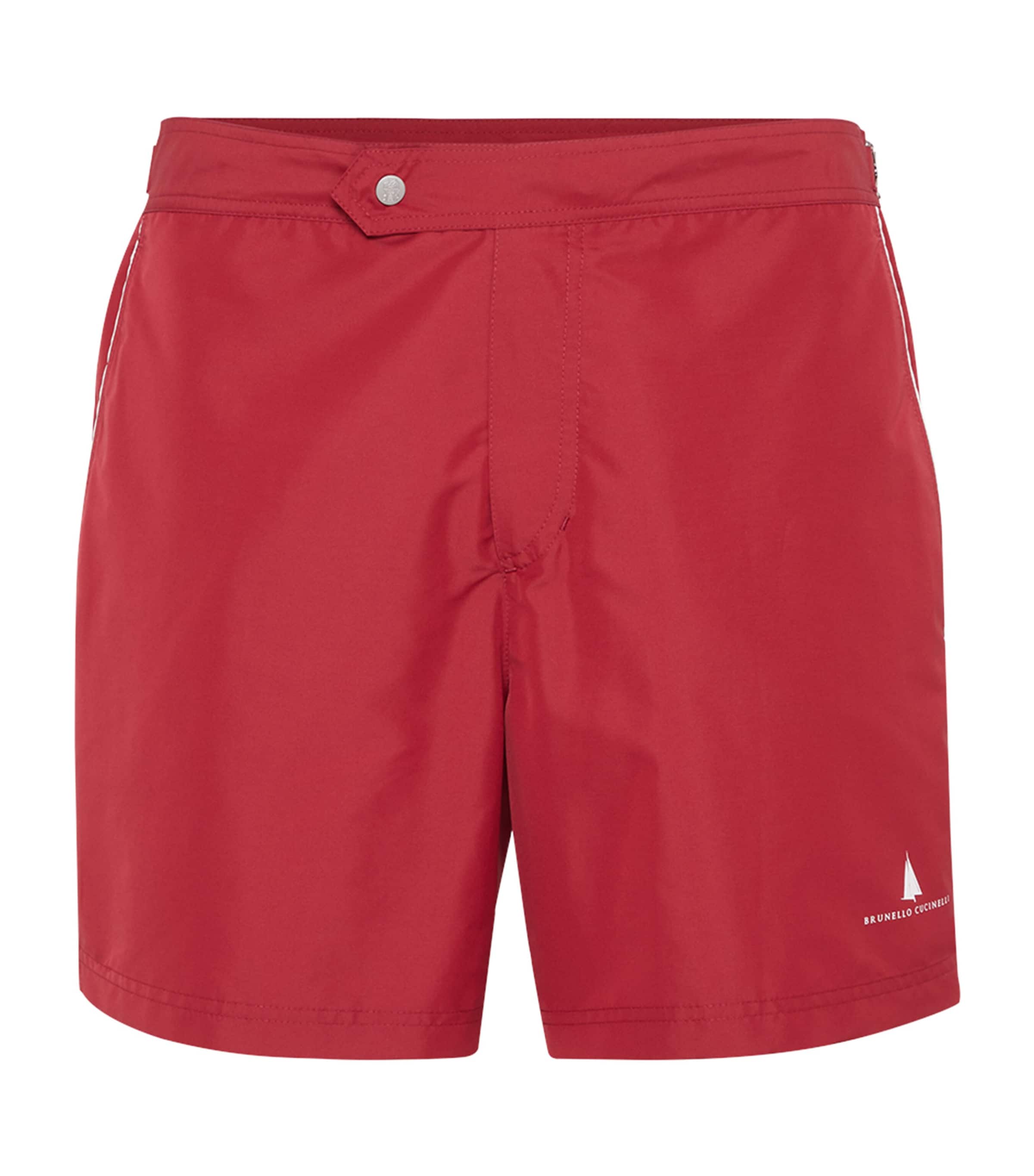 Brunello Cucinelli Logo Swim Shorts In Pink