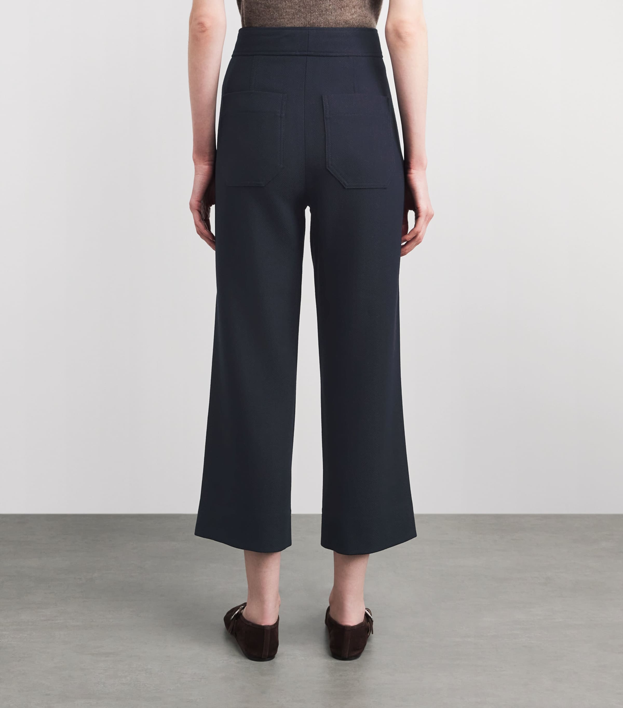 ME+EM Womens Straight Cropped Trousers Navy Image 5