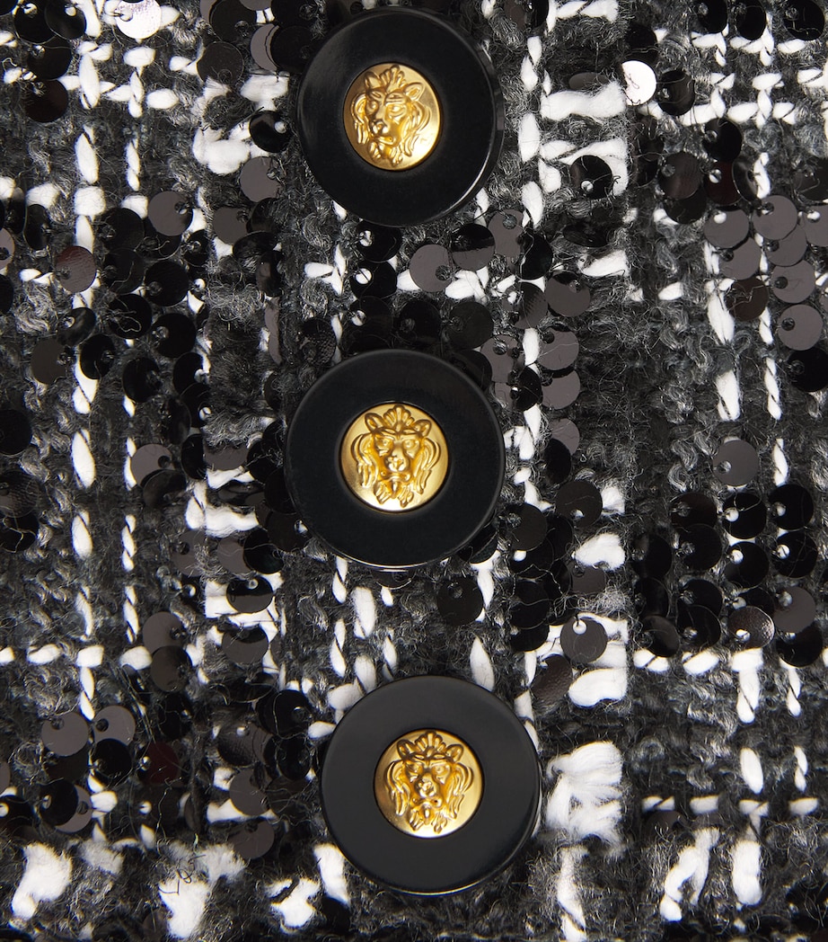 Tweed Sequinned Valli Mini Dress BLCK/IVRY TWD BLCK Image 5