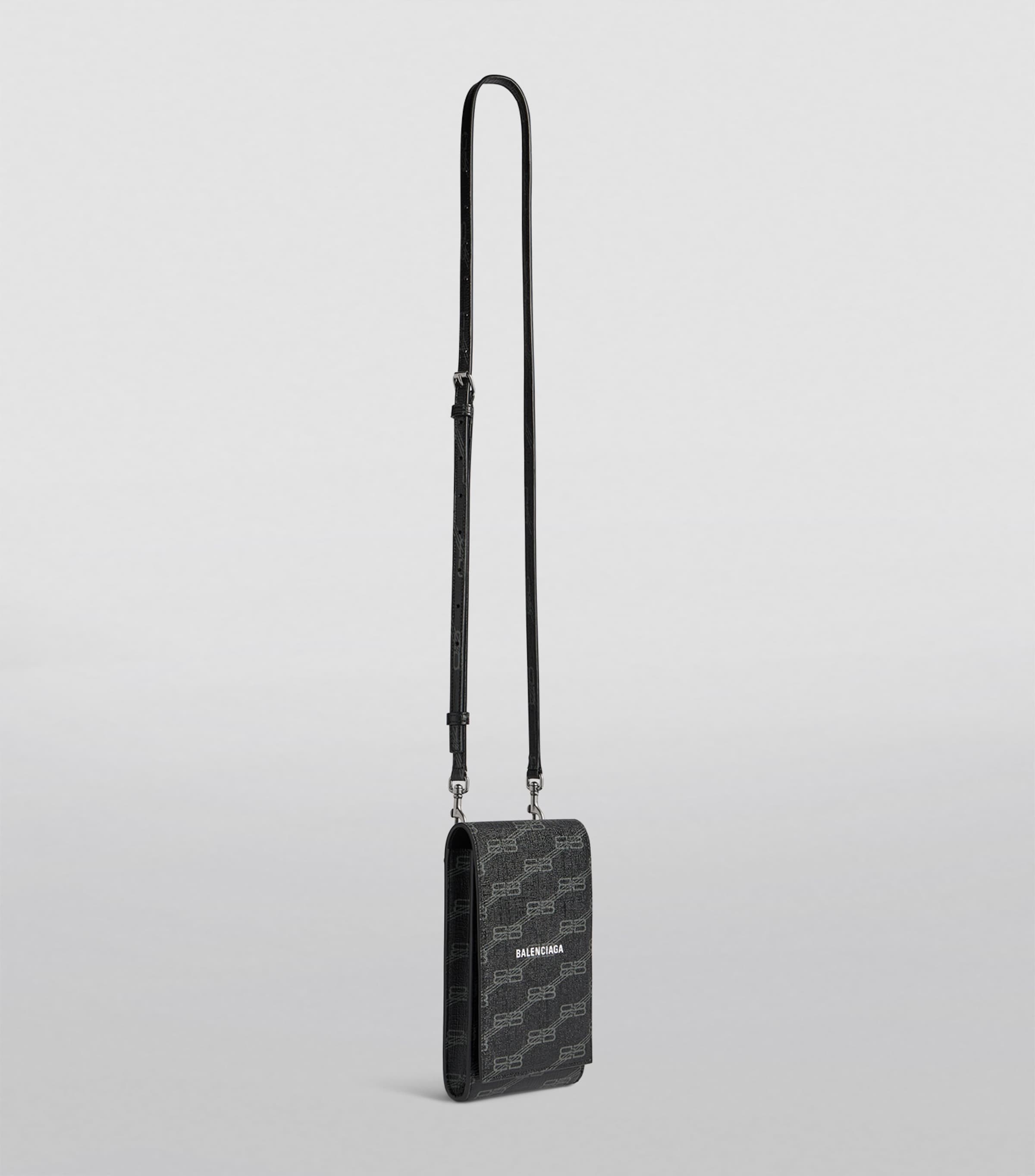 Balenciaga Black Signature Monogram Phone Holder | Harrods US