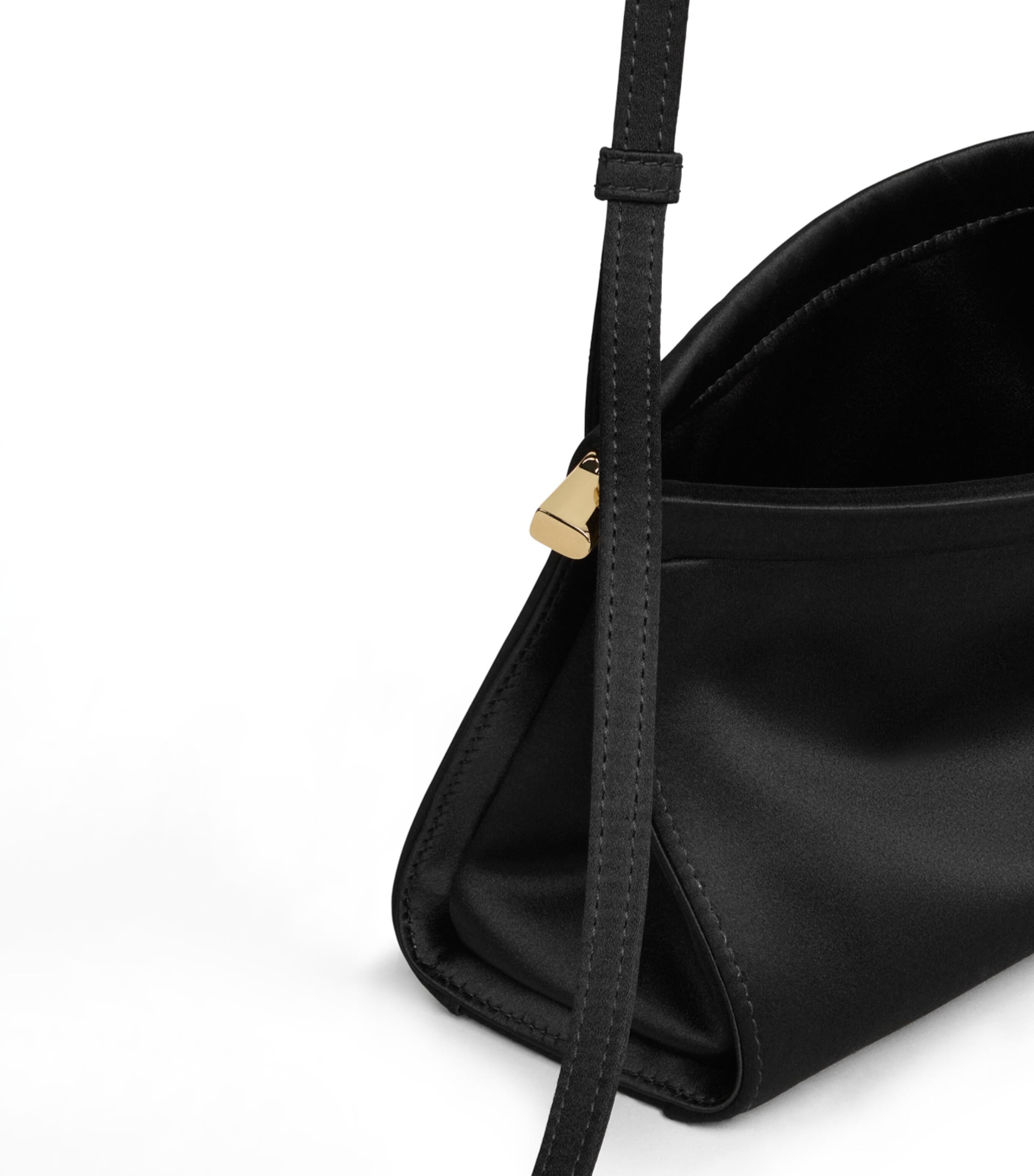 Alaïa Small Satin Le Click East West Shoulder Bag Noir Image 4