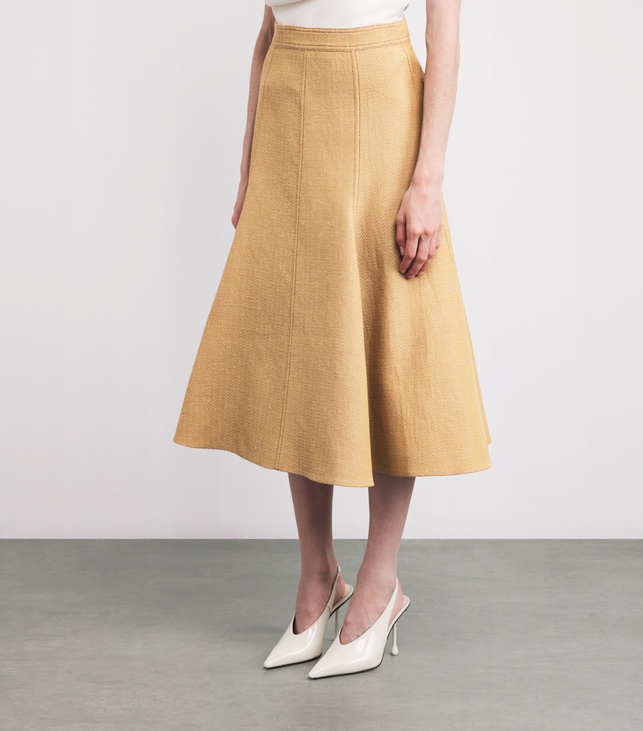 Pleated Blisse Midi Skirt TAN Image 3