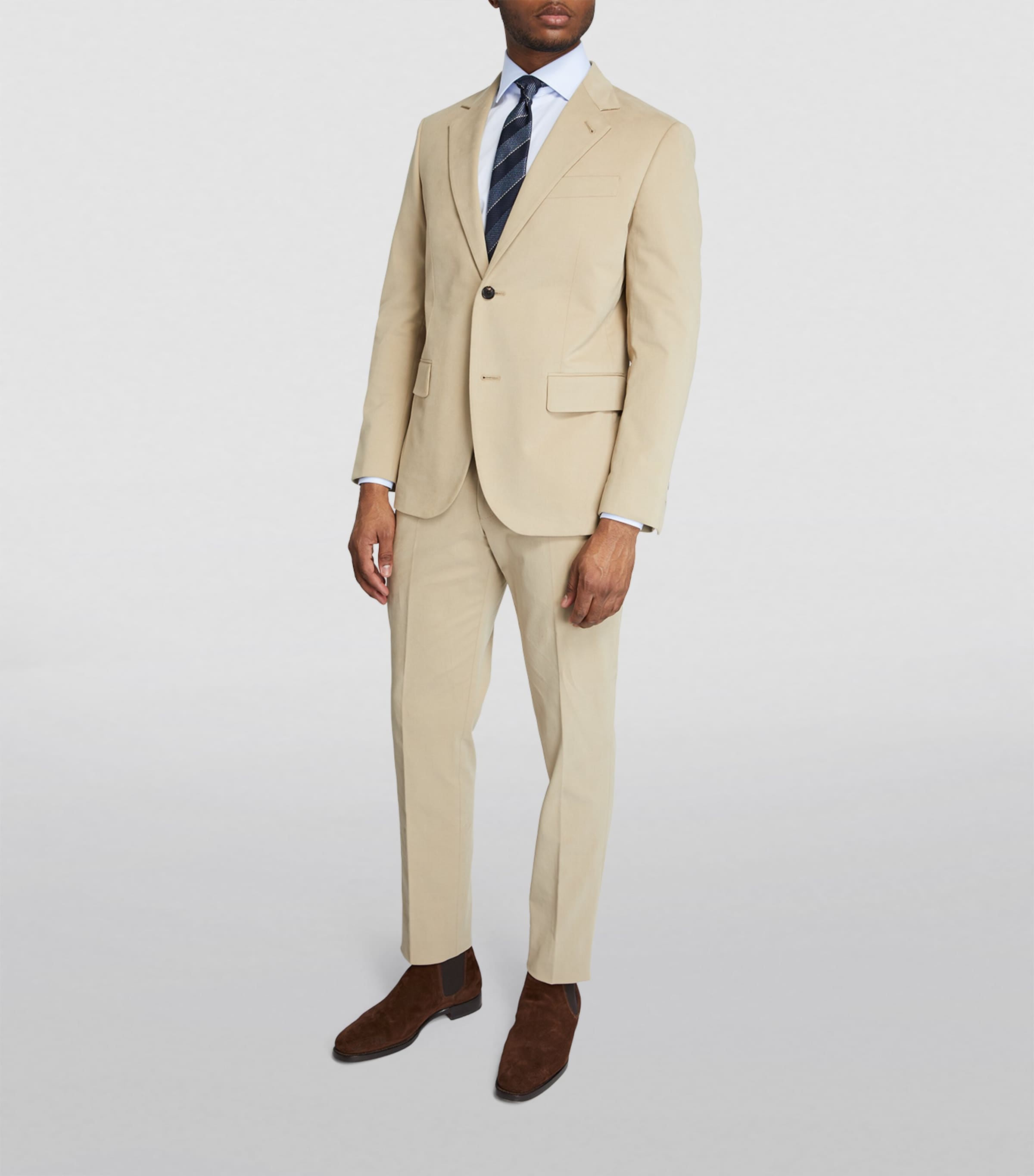 Cotton Twill Long-Sleeve Shirt 009-LT BLUE Image 2