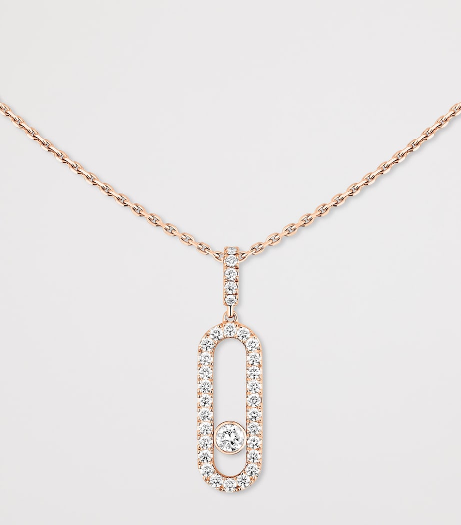 Messika Move Uno Rose Gold and Diamond Pendant Necklace Pink Gold Image 3
