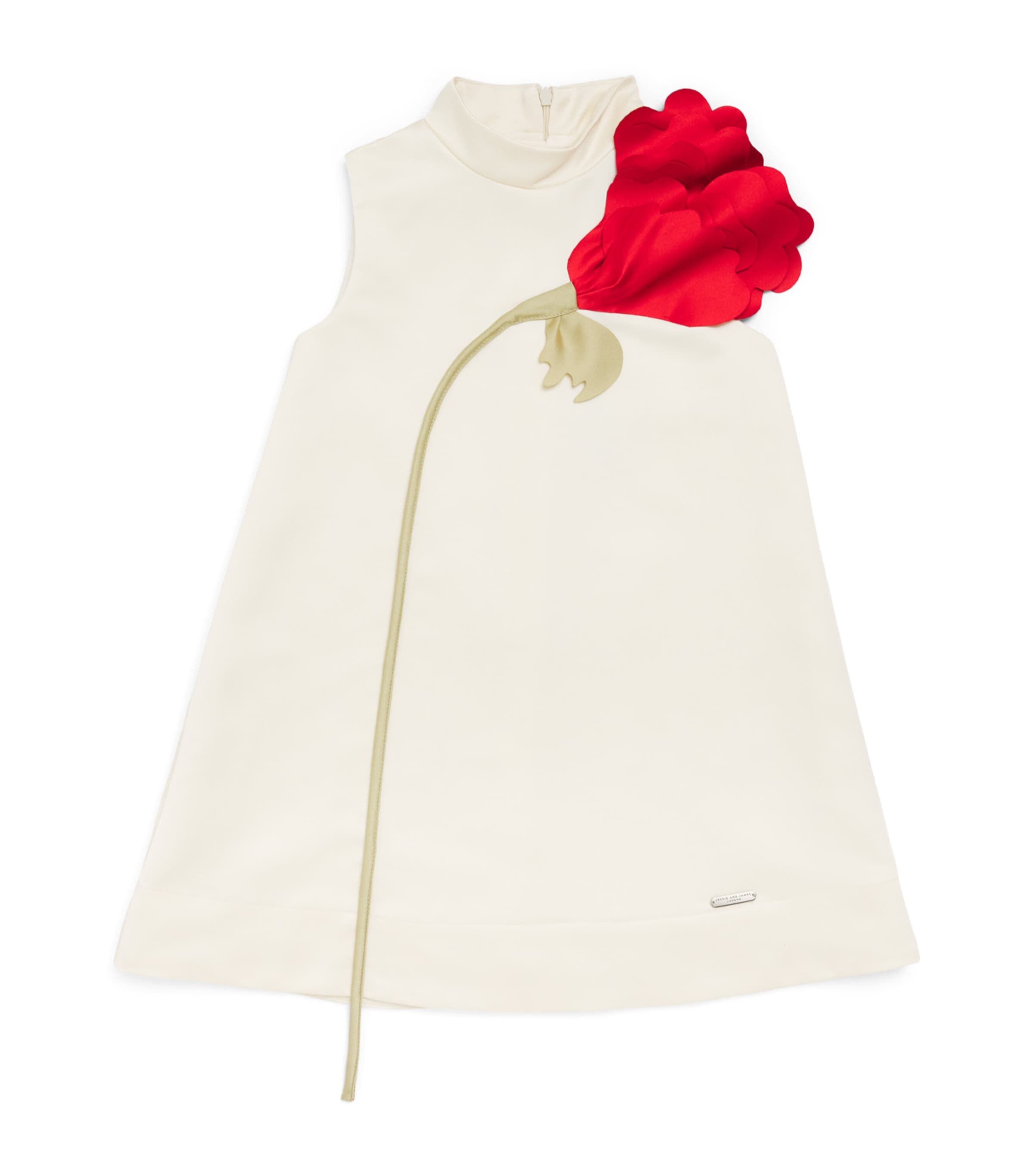 JESSIE AND JAMES Satin Kiss Me Over The Garden Fence Mini Dress (3-14 Years) Crème Satin Image 1