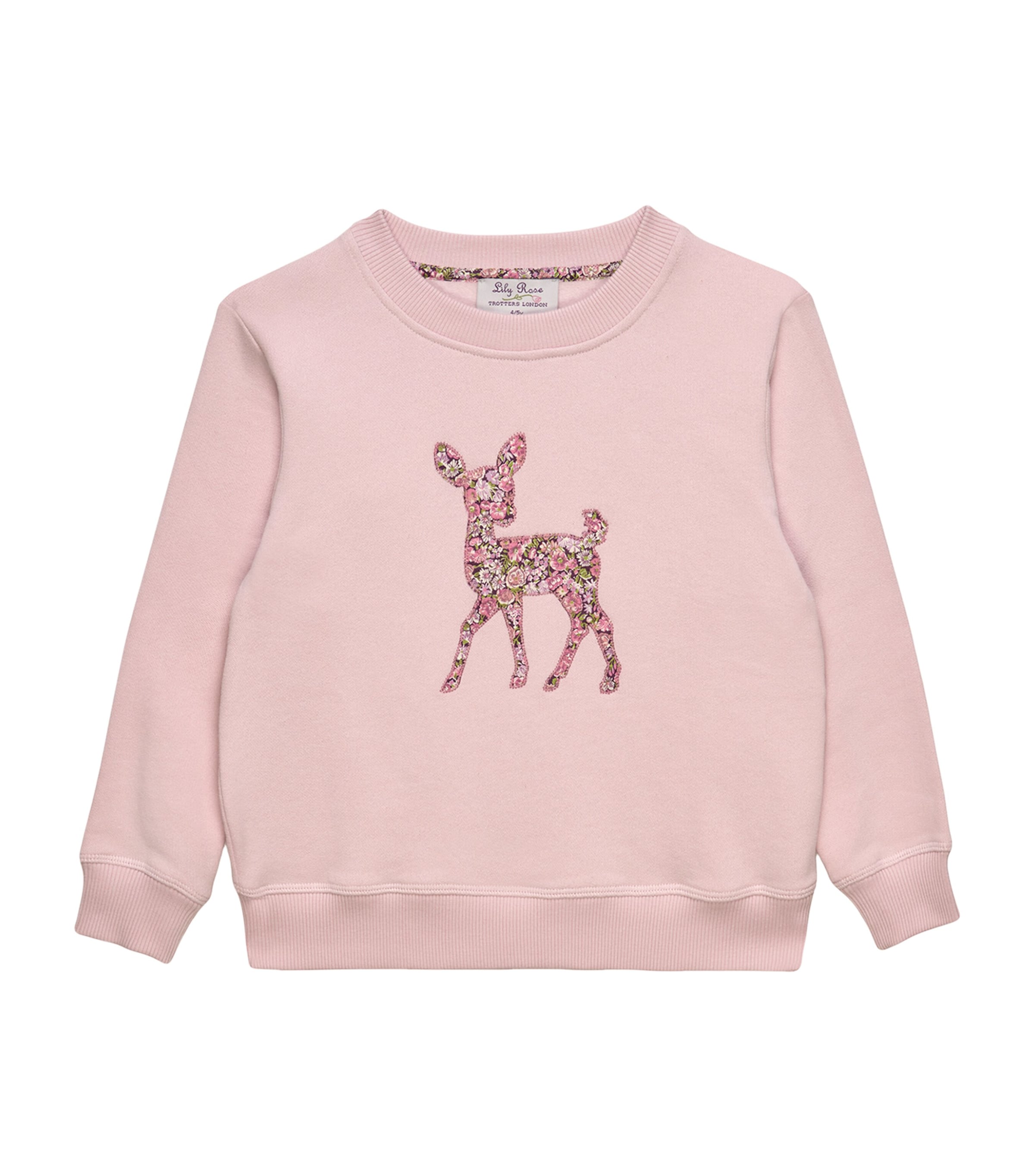 Trotters Cotton Fawn Sweatshirt (6-11 Years) Pink Image 1