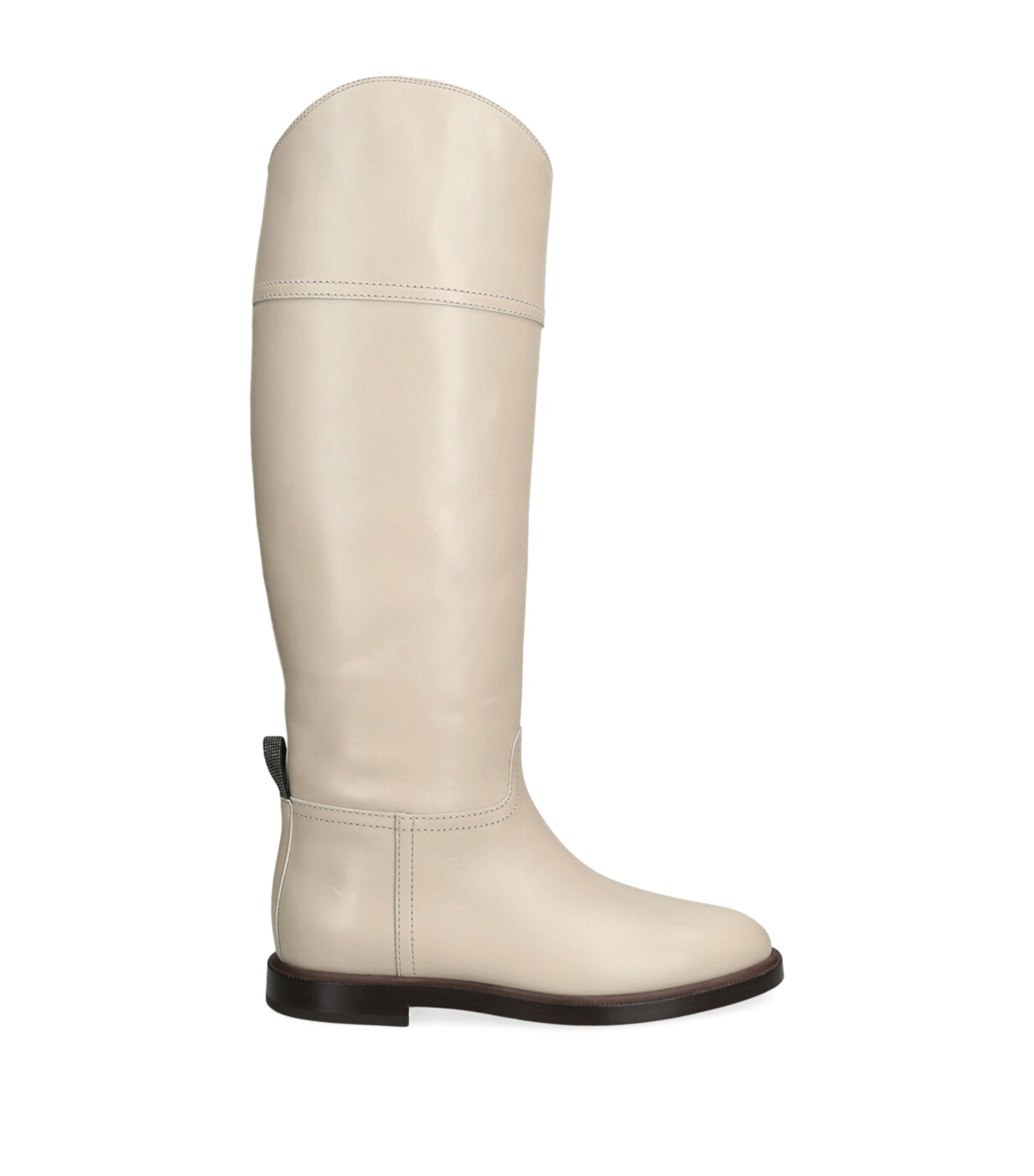 Leather Riding Boots WHITE Image 1