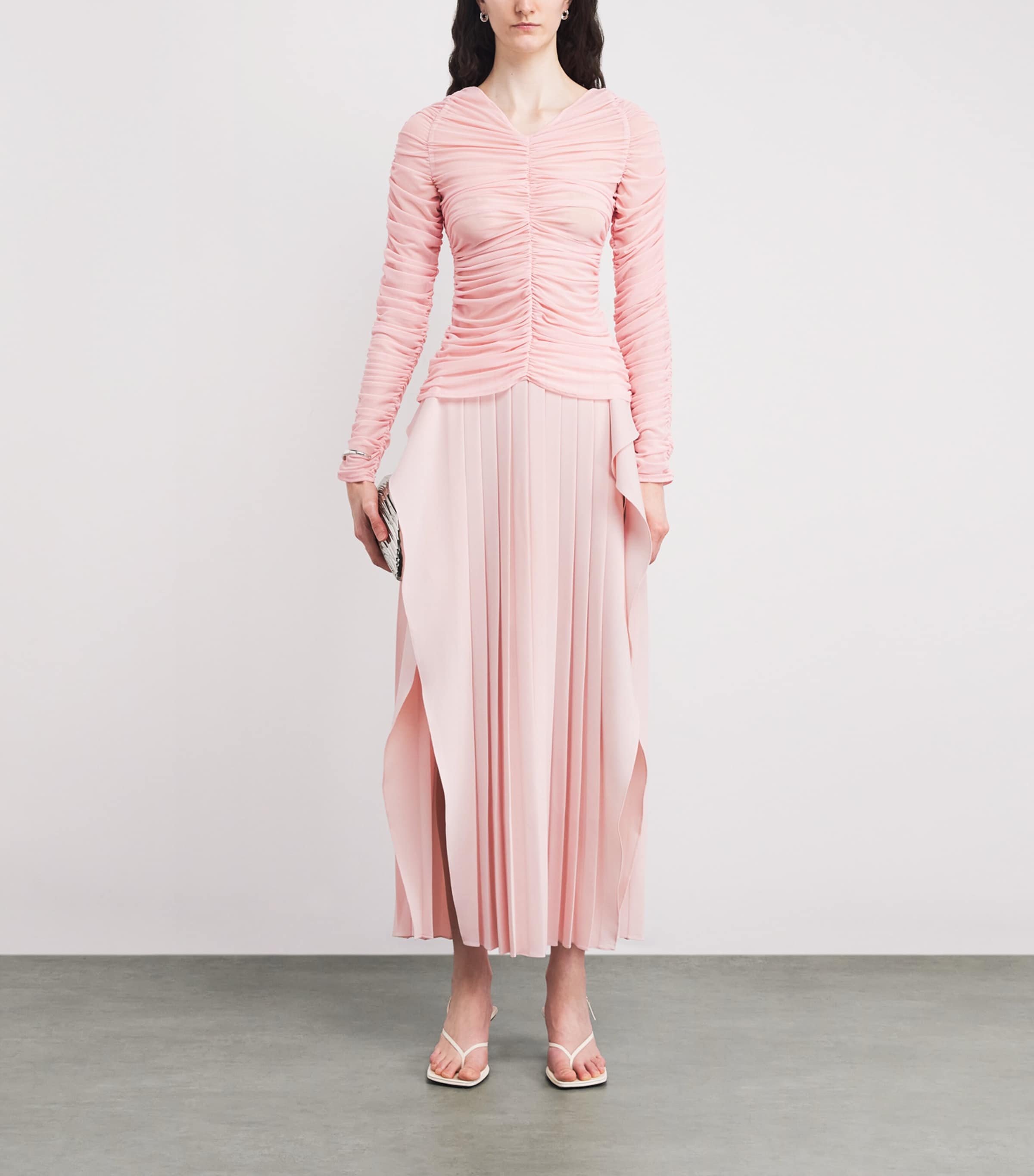 Ruched Long-Sleeve Top PINK Image 2
