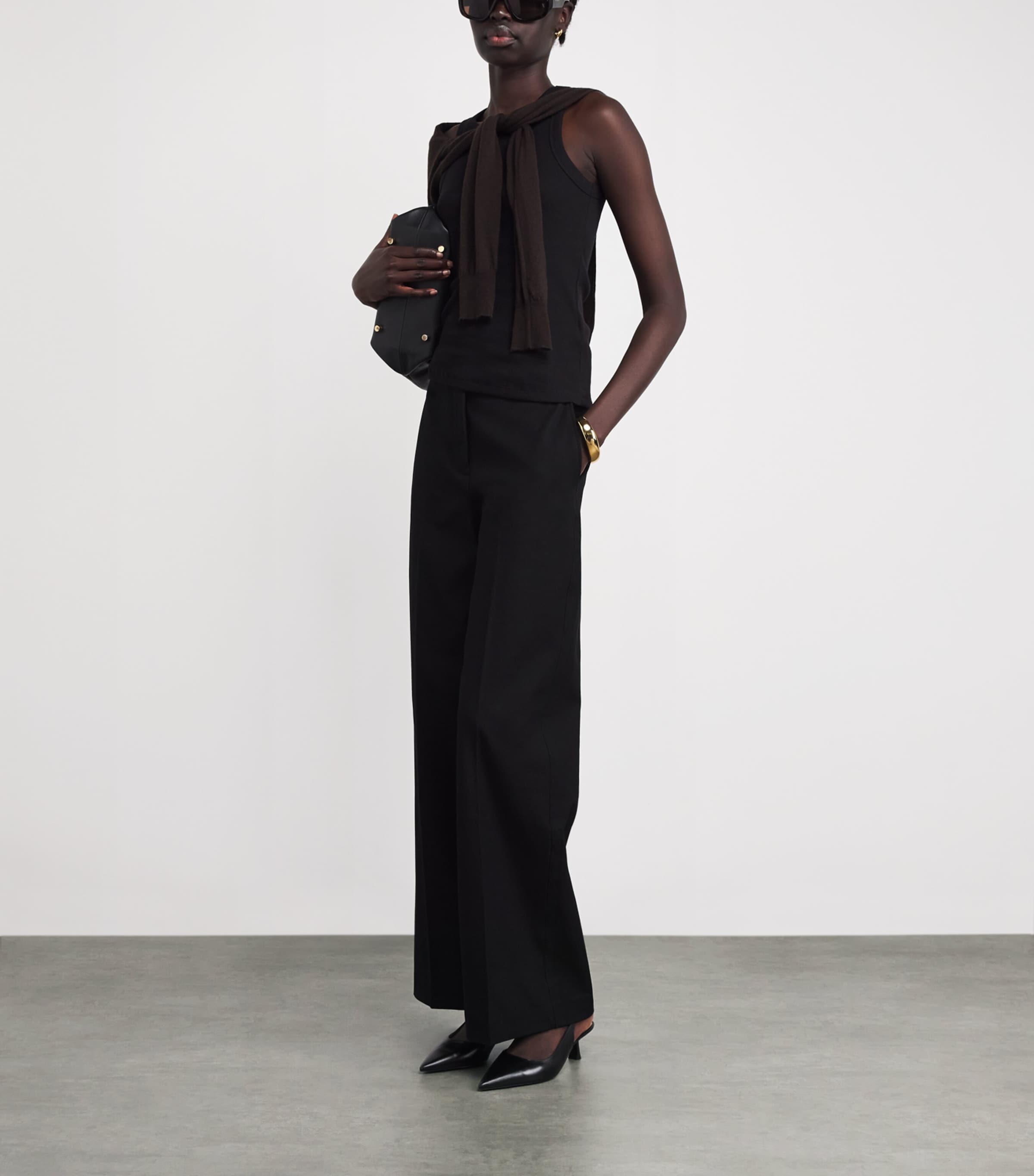 Stretch-Cotton Yeux Tank Top BLACK Image 2