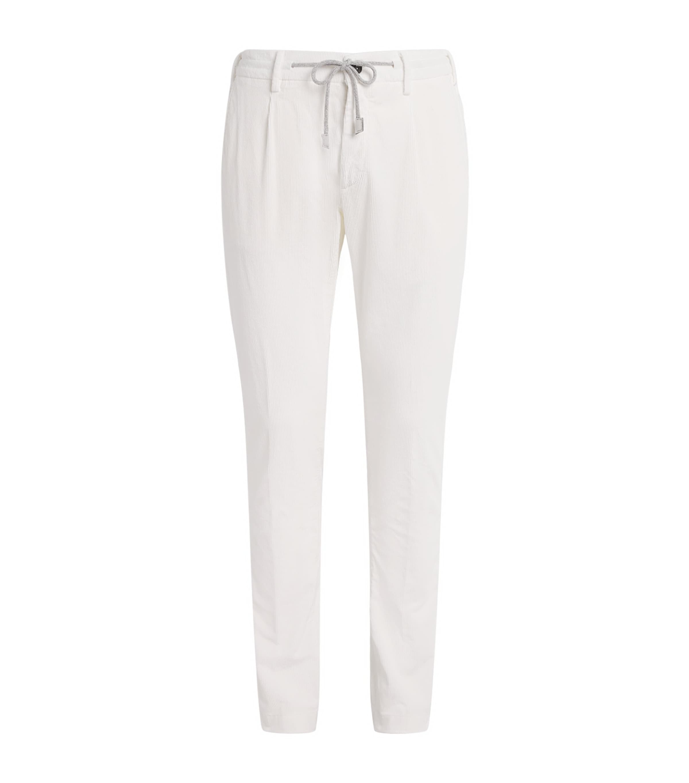 Corduroy Drawstring Straight Trousers BIANCO Image 1