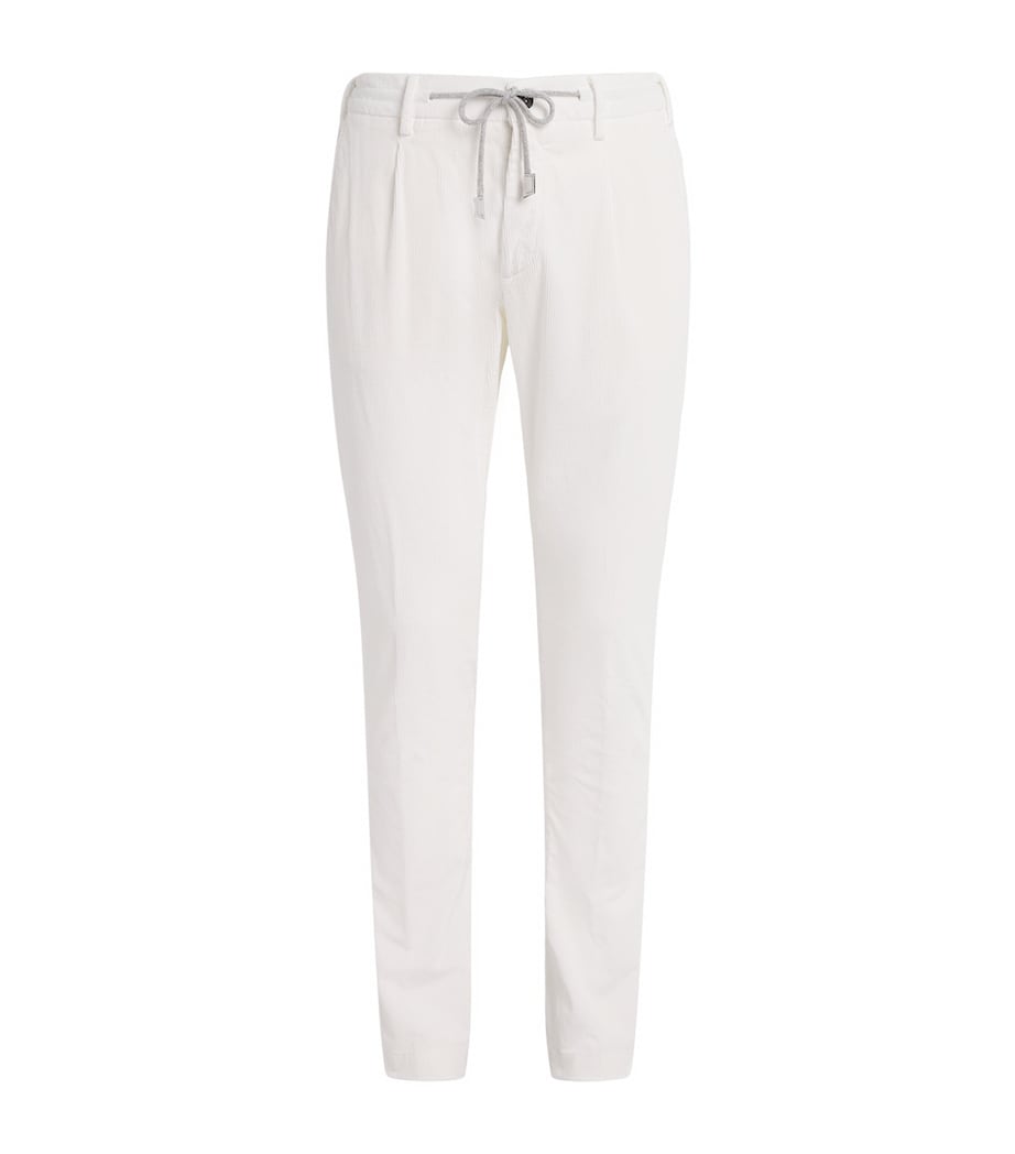 Corduroy Drawstring Straight Trousers BIANCO Image 1