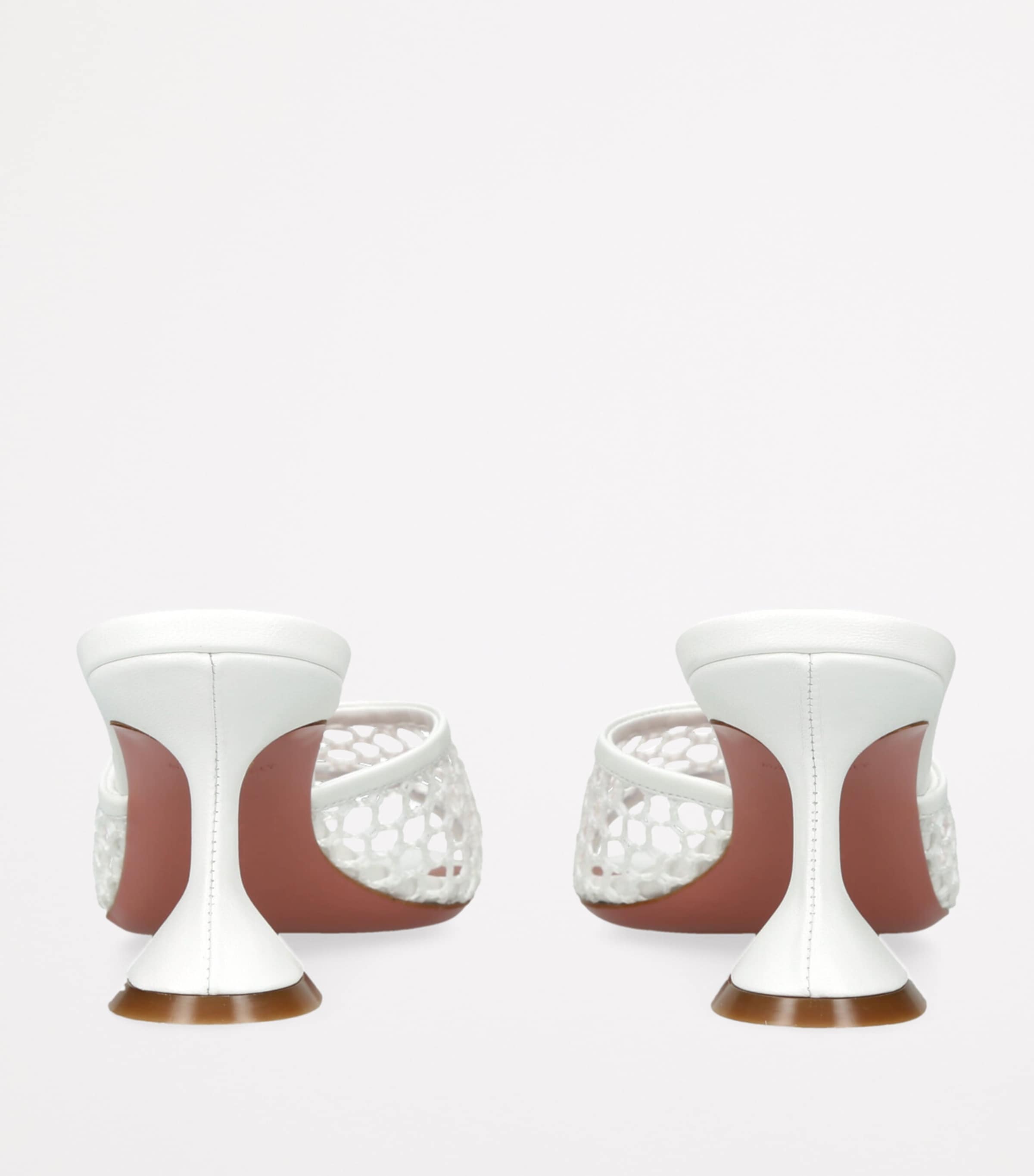 Leather Lupita Net Mules 70 WHITE Image 2