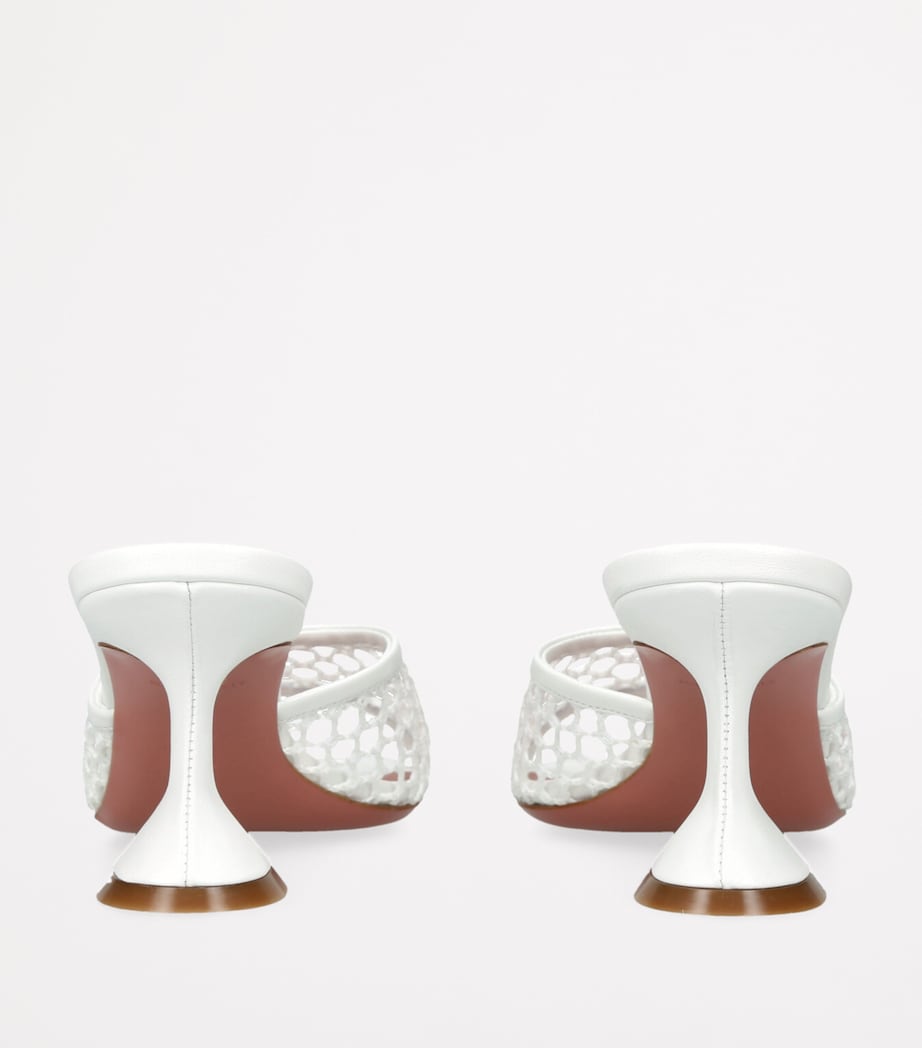 Leather Lupita Net Mules 70 WHITE Image 2