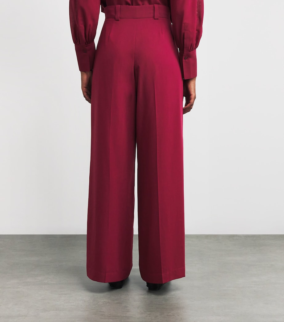 Virgin Wool Voile Forest Trousers RUBY Image 4