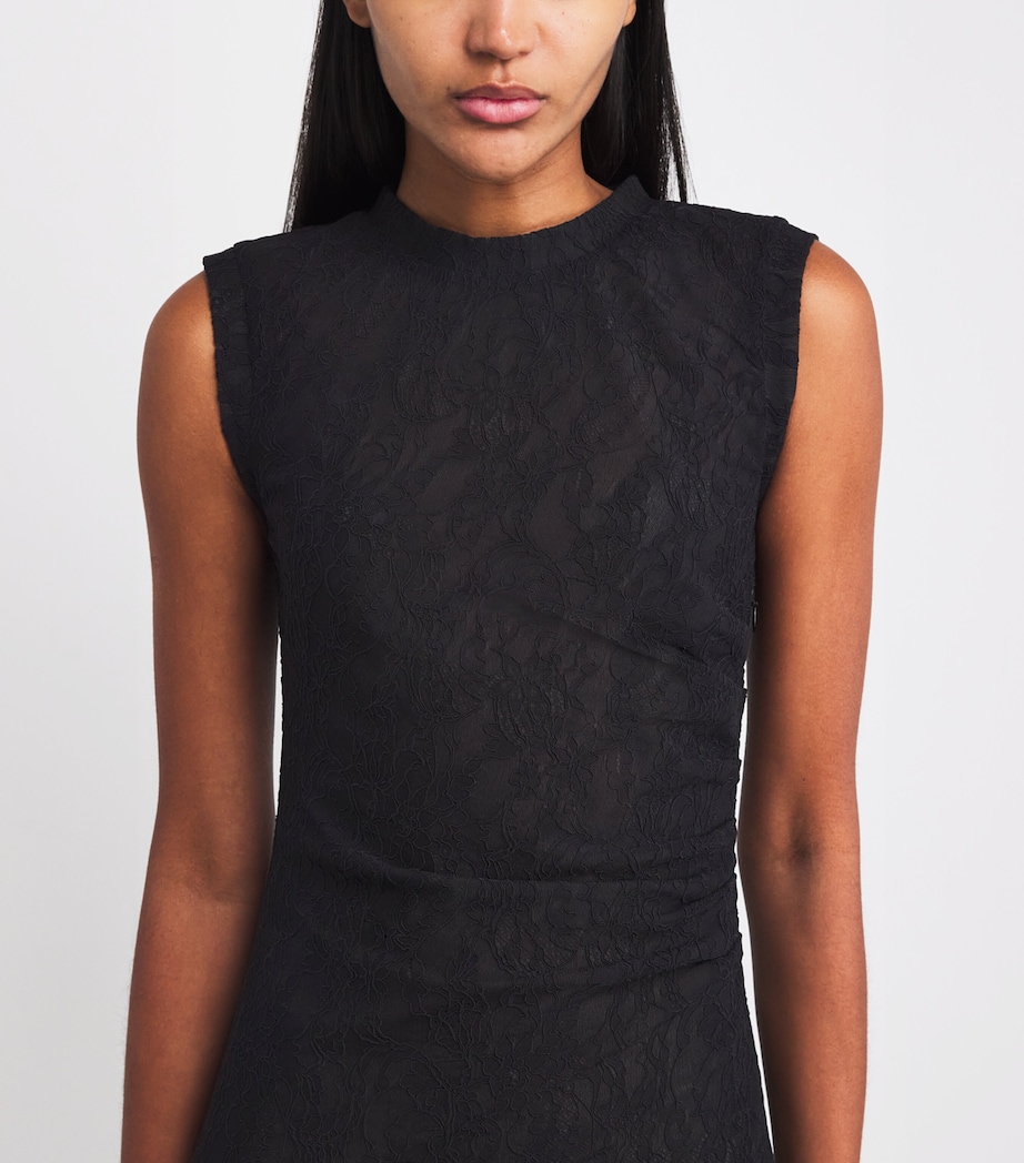 Lace Floral Maxi Dress 1000 BLACK Image 4