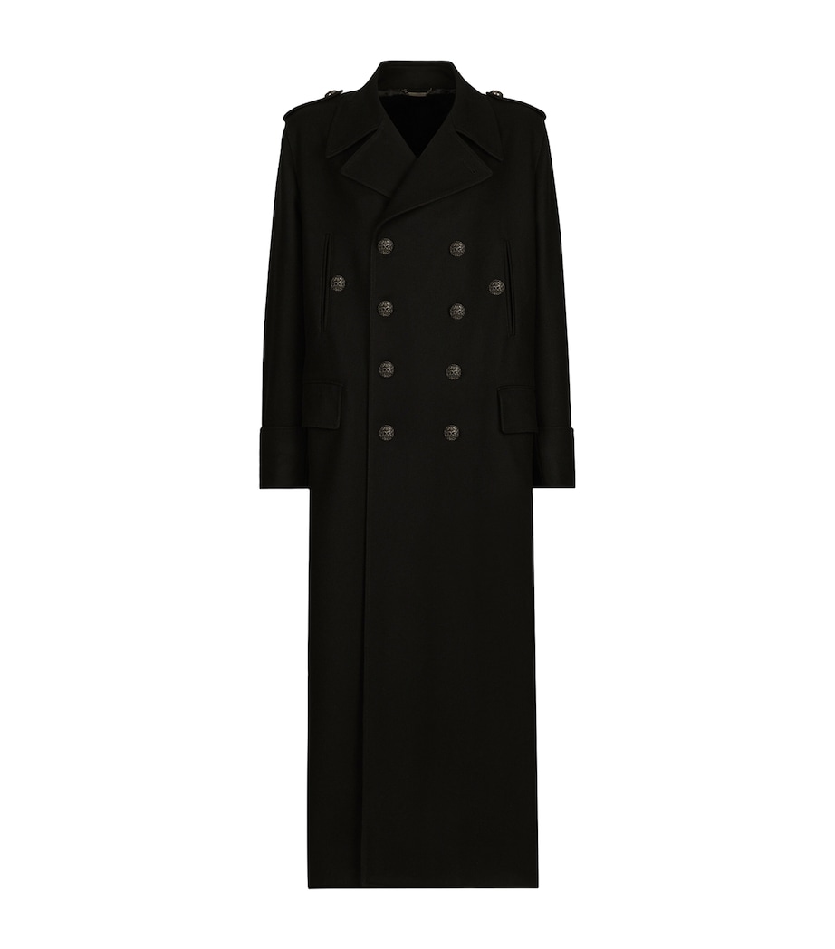 Wool Miltary Coat N0000-BLACK Image 1