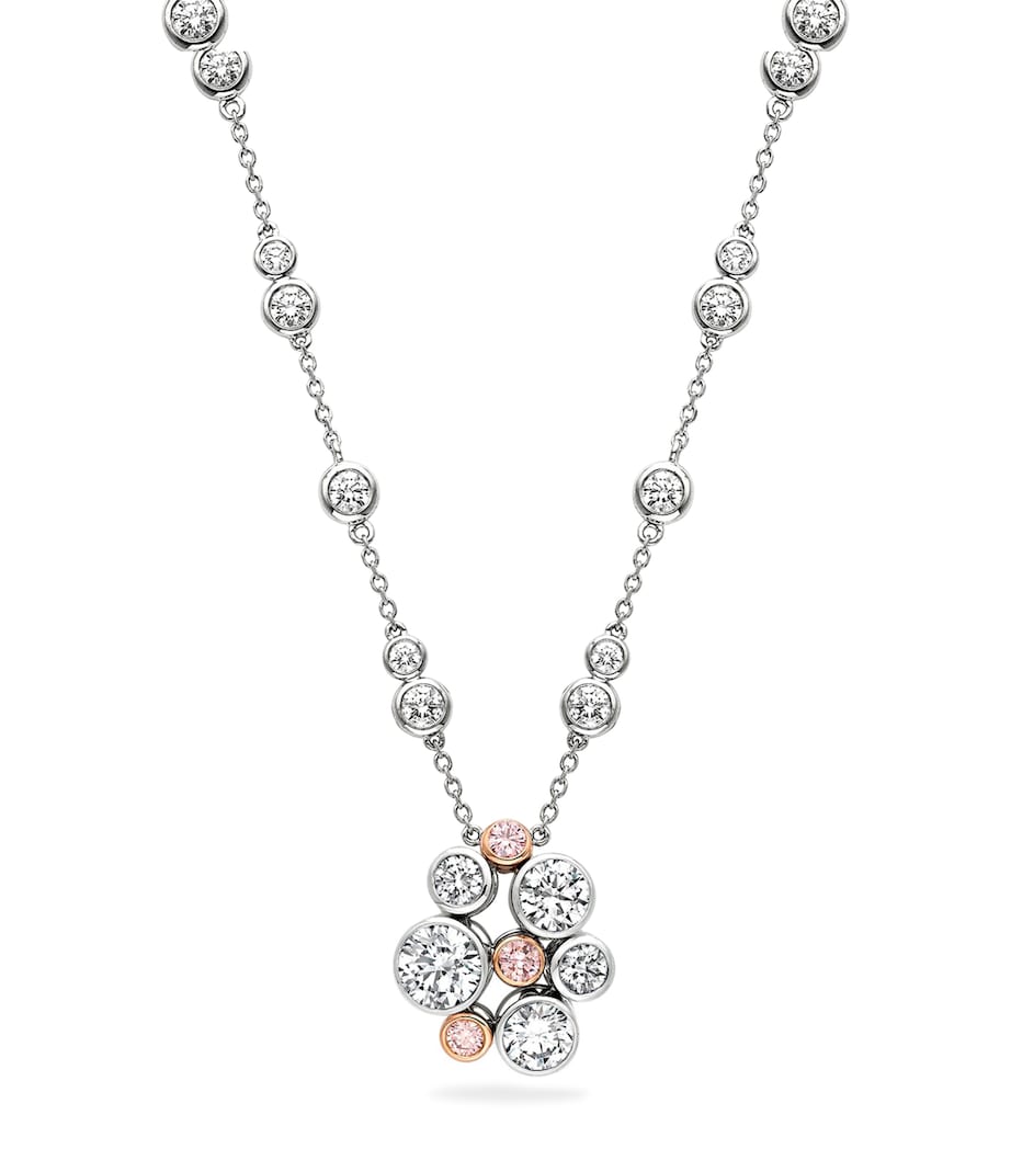 Boodles Rose Gold, Platinum and Diamond Raindance Cluster Necklace Platinum Image 1