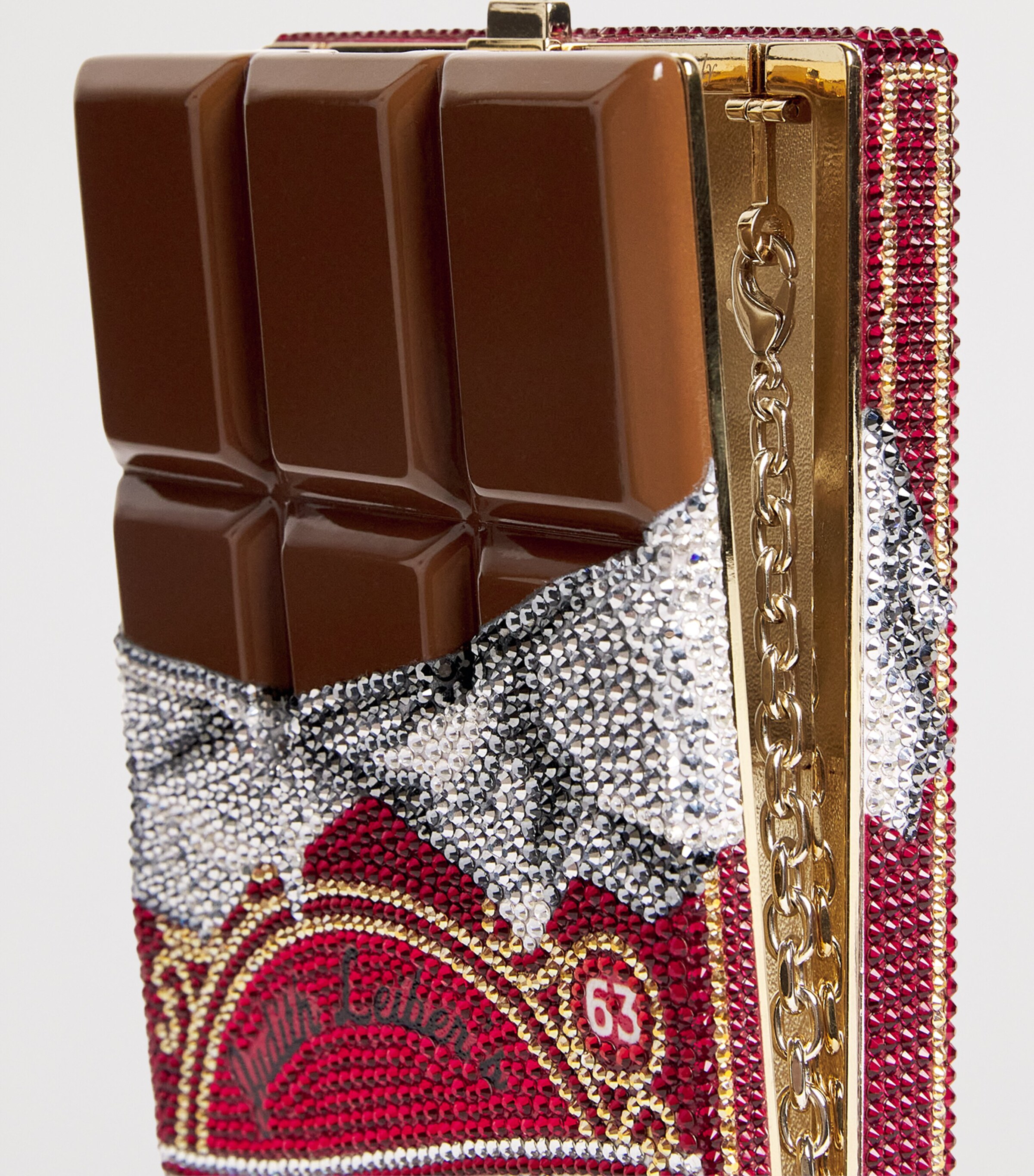 Judith Leiber Crystal Milk Chocolate Candy Bar Clutch Bag Clsmt Chmpgn Siam Image 5