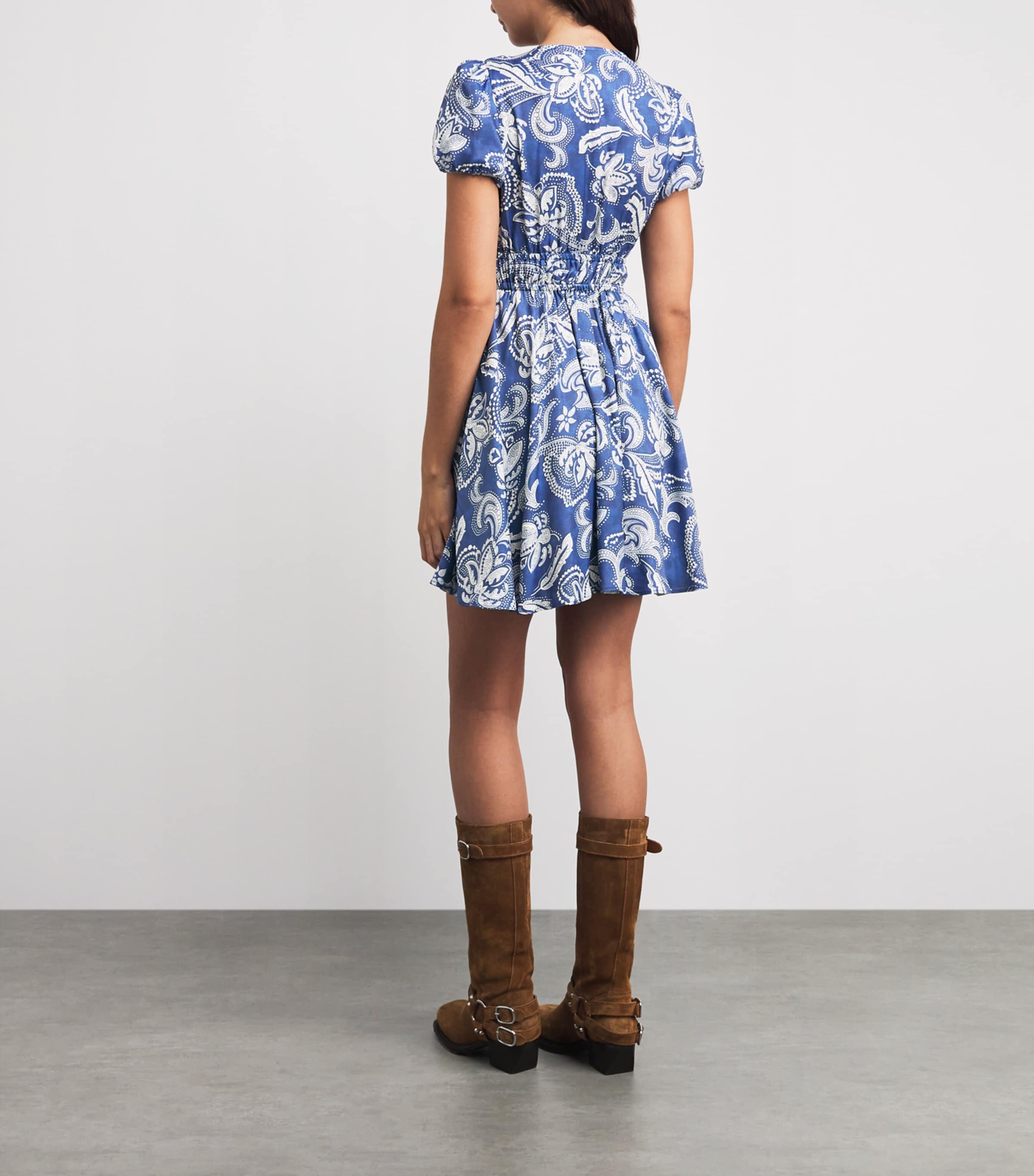 Sandro Paris Blue Floral Mini Dress | Harrods US