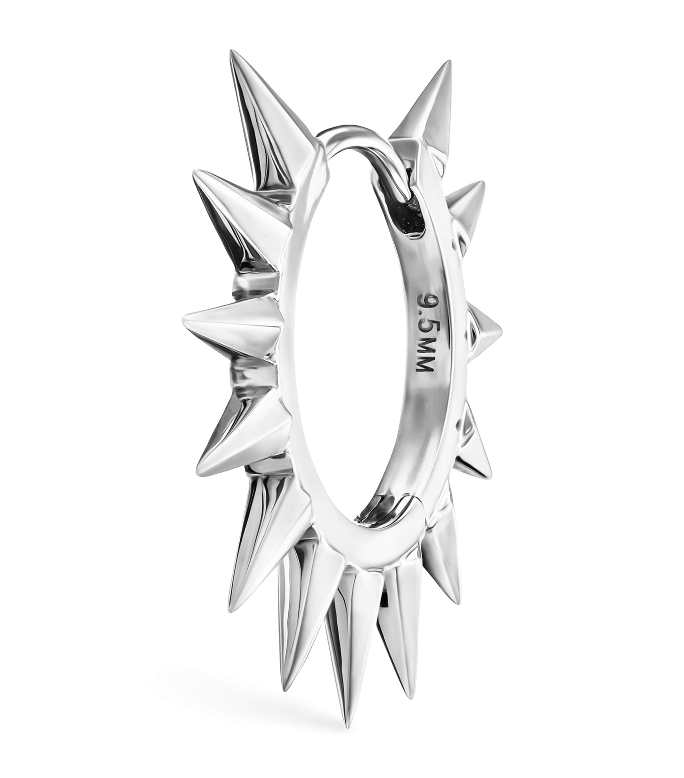 Maria Tash White Gold Metal Mohawk Hoop Earring (9.5mm) | Fine Jewellery | Fine Earrings | Hoop Earrings | Mens Fine Jewellery | Men Accessories | Jewellery | Earrings | Designers | Maria Tash