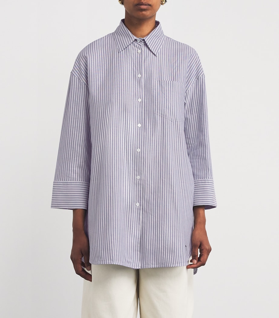 Cotton Stripe Oxford Shirt ULTRAMARINE Image 3