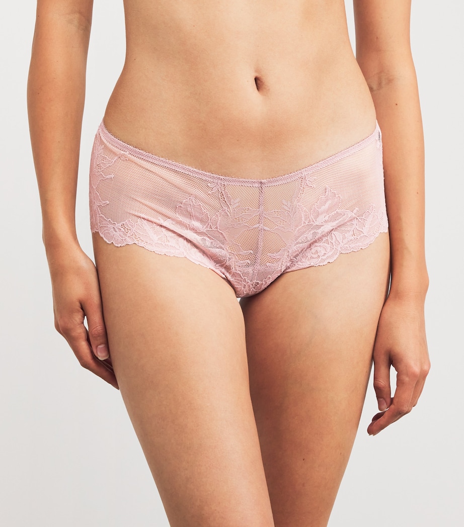 Lace Vivid Attraction Tanga Briefs 666 WOODROSE Image 2